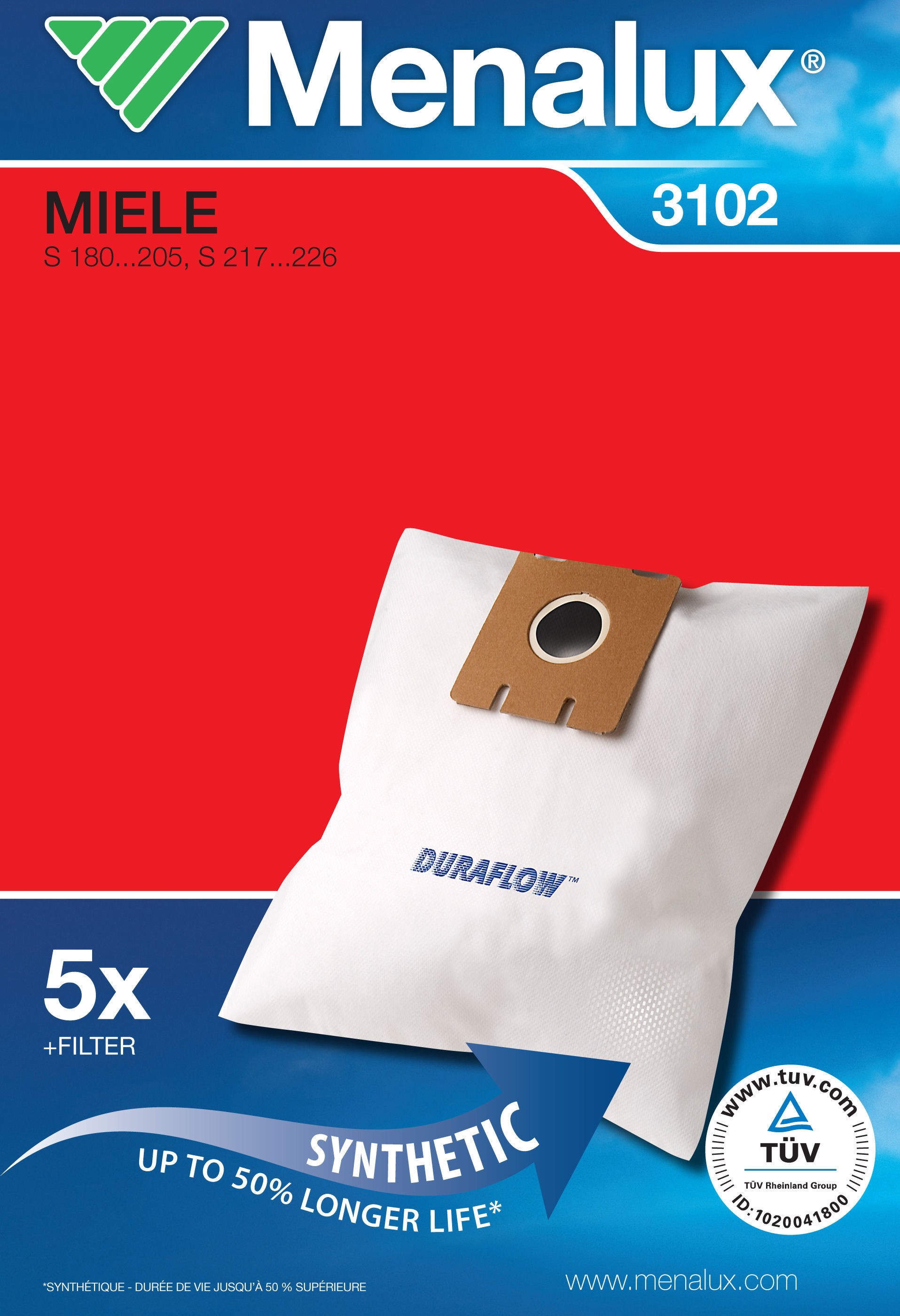 Menalux Dammsugarpåsar 3102 (5 st)