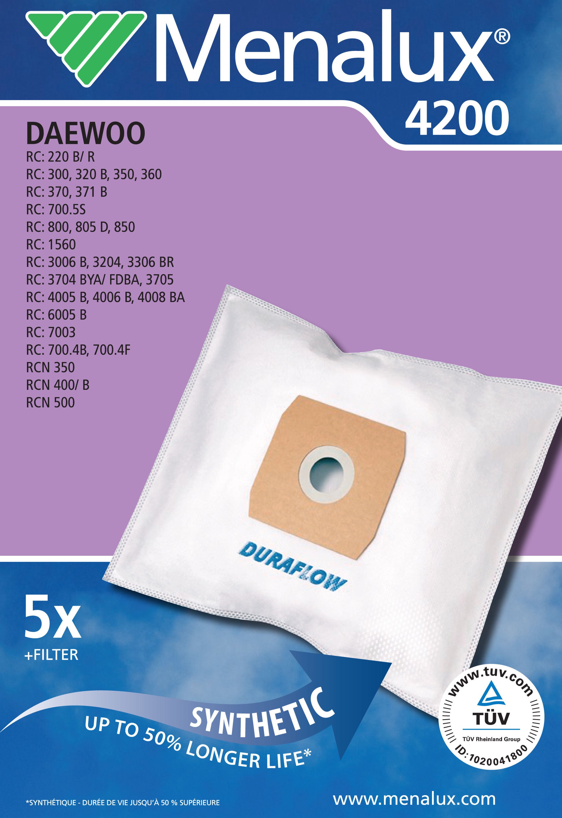 Menalux 4200 - sáčky do vysavačov