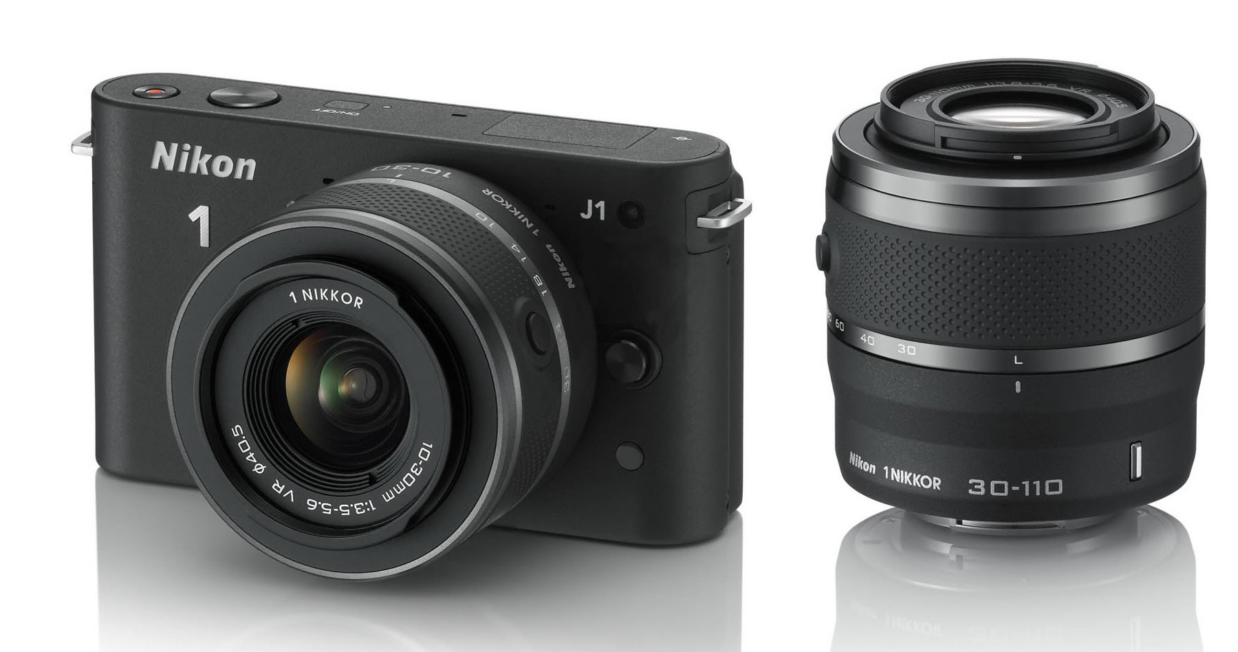 Nikon 1 J1 + 10-30; 30-110mm VR black - hybrid