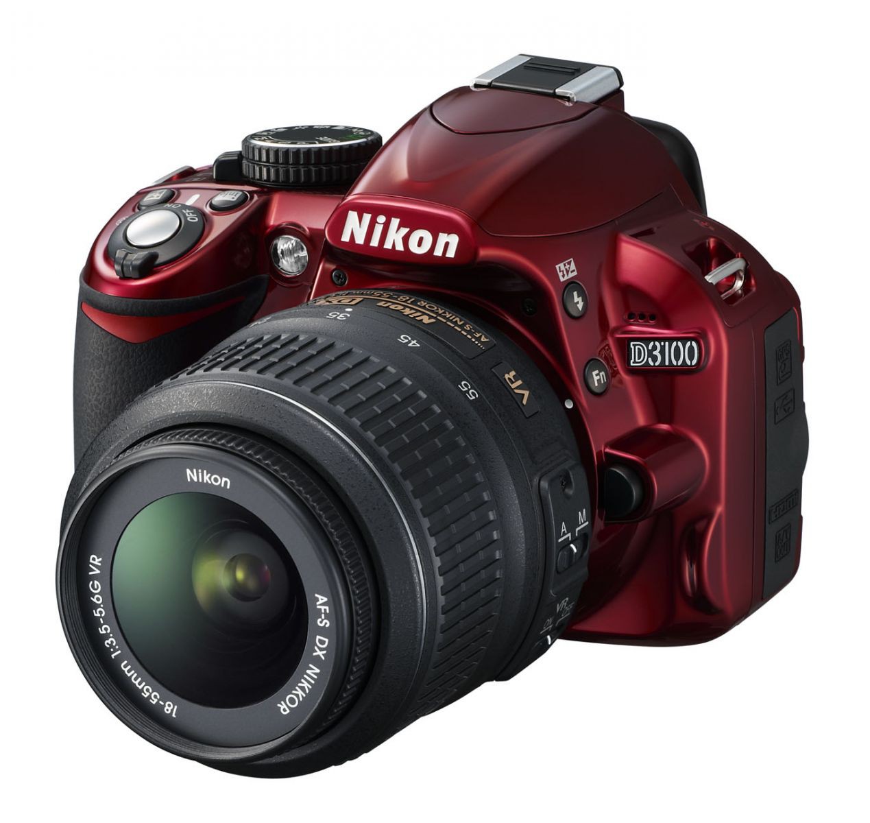 Nikon D3100 + objektiv 18-55 AF-S DX VR červený - zrcadlovka