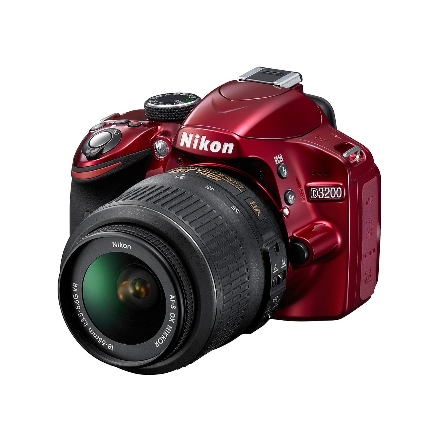 Nikon D3200 + objektív AF-S DX Nikkor 18-55mm VR červená - zrkadlovka