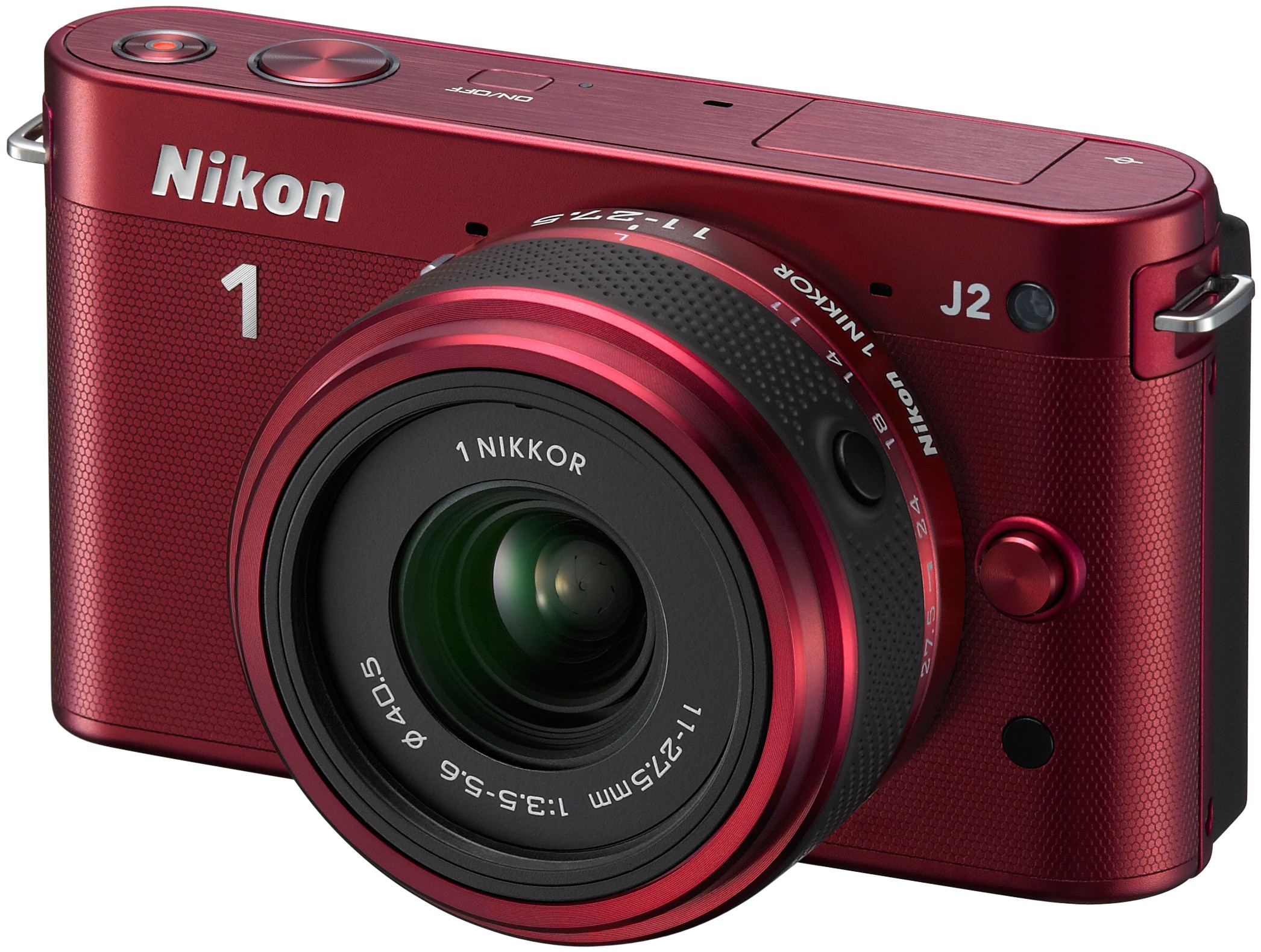 Nikon 1 J2 systemkamera + VR 11-27.5 mm (rød)