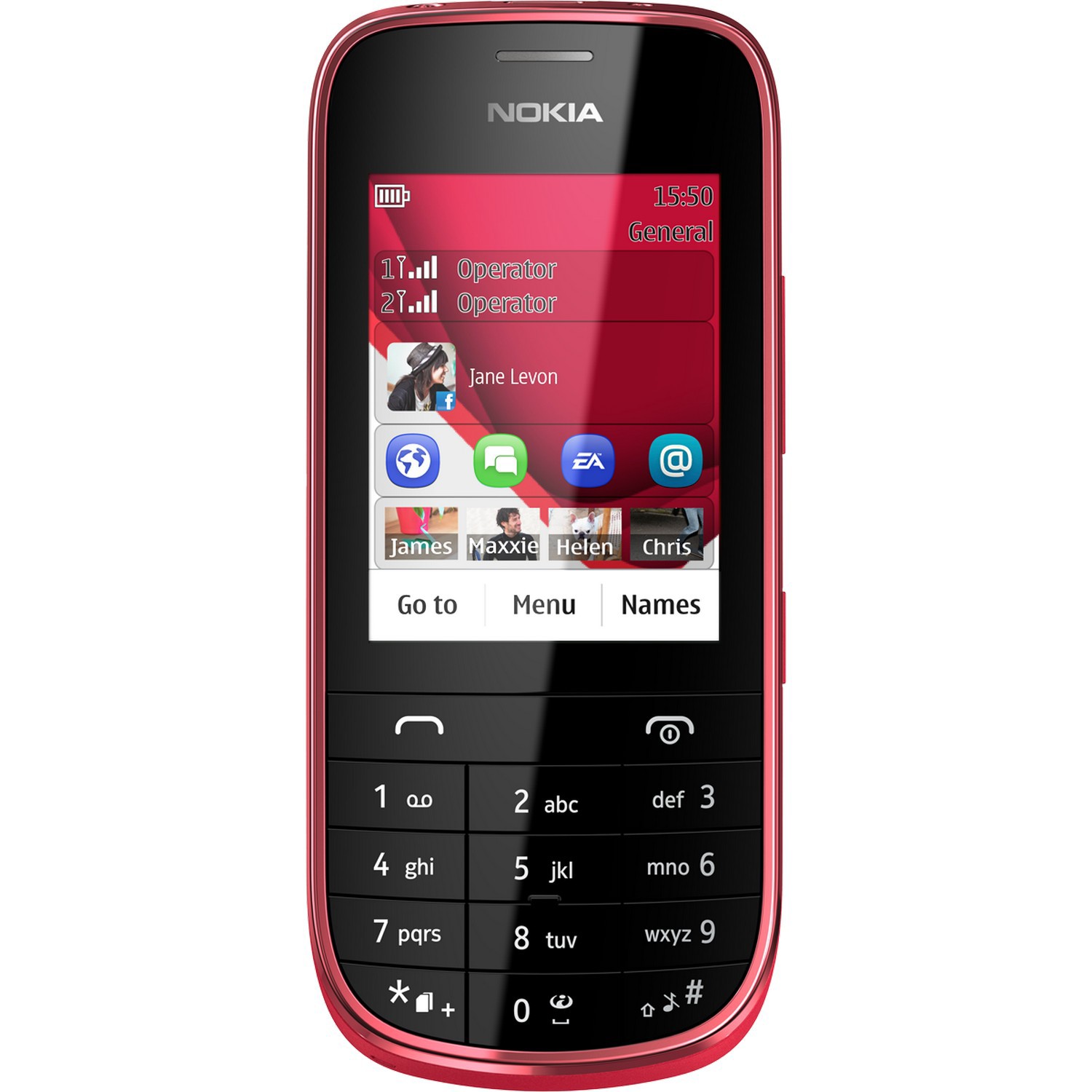Nokia Asha 202 (červený) - duálny mobil