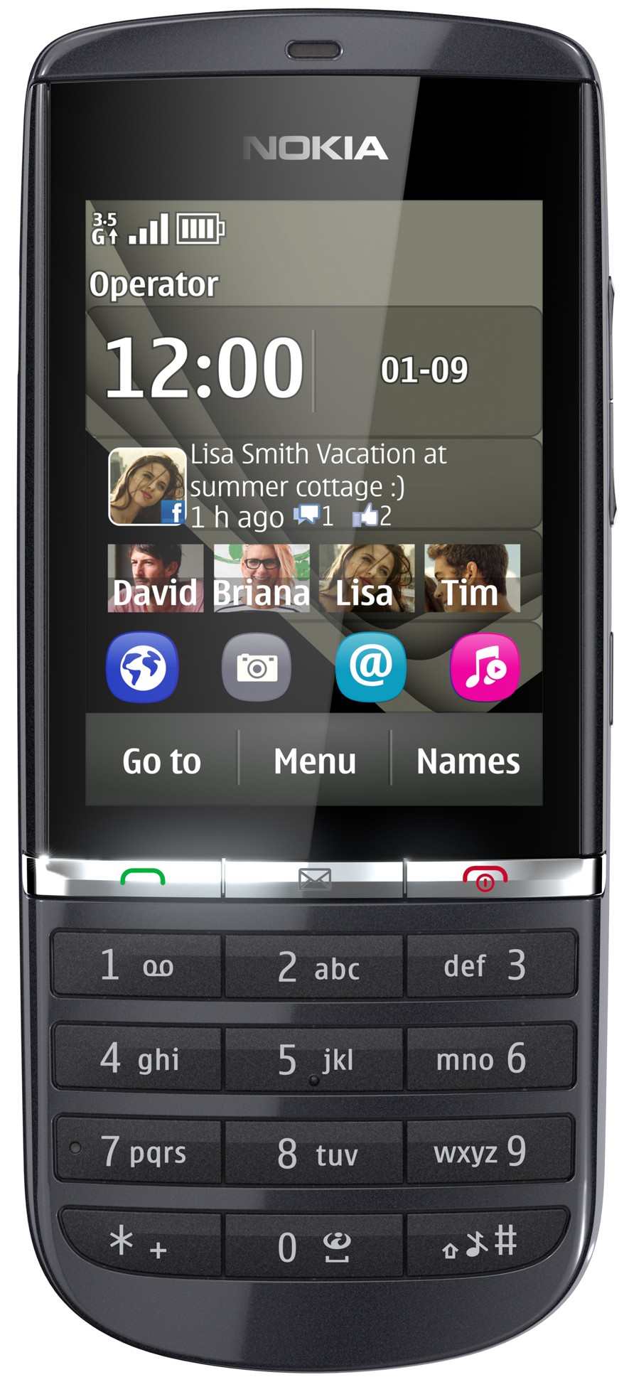 Nokia Asha 300 Mobiltelefon (grafit)