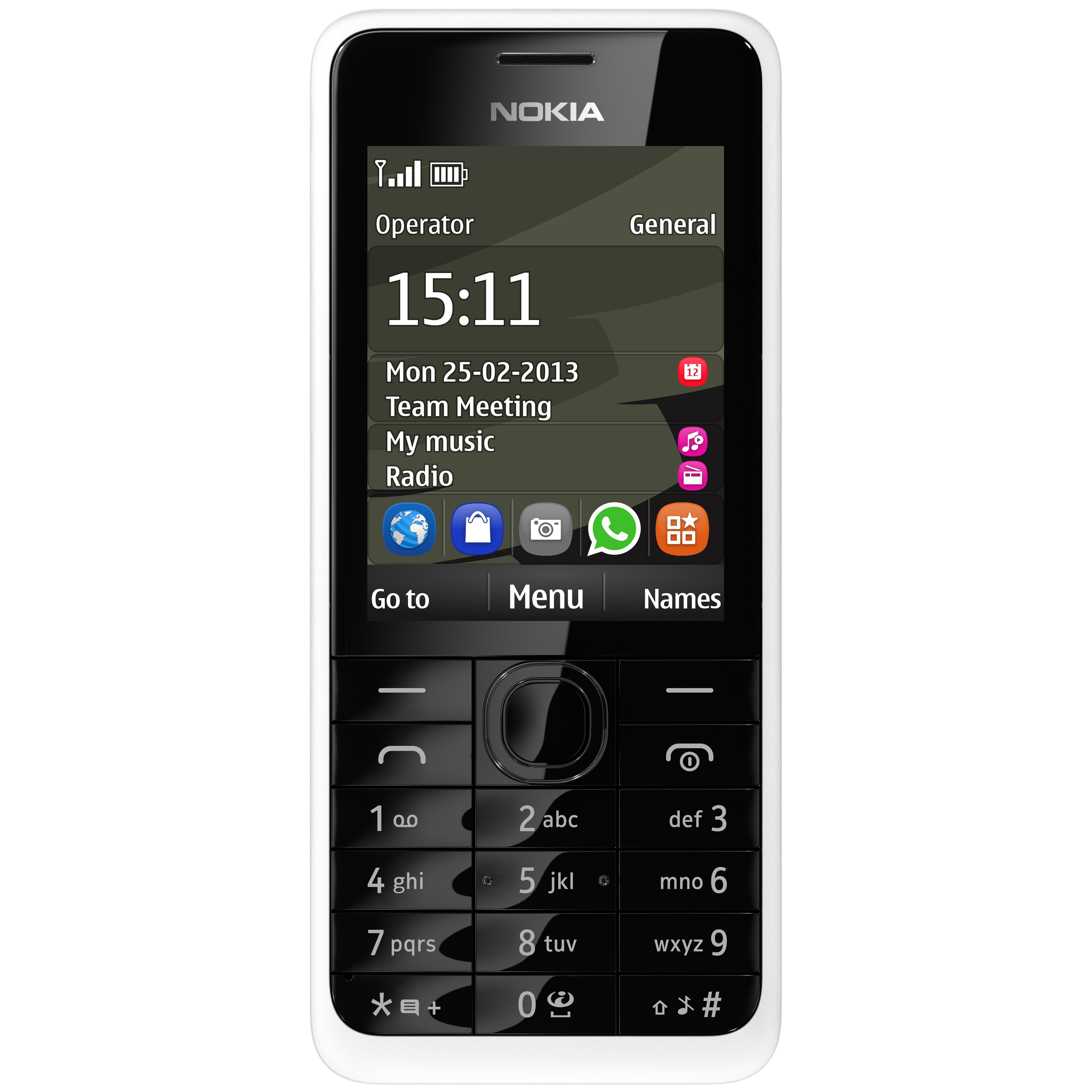 Nokia 301 mobiltelefon (hvid)