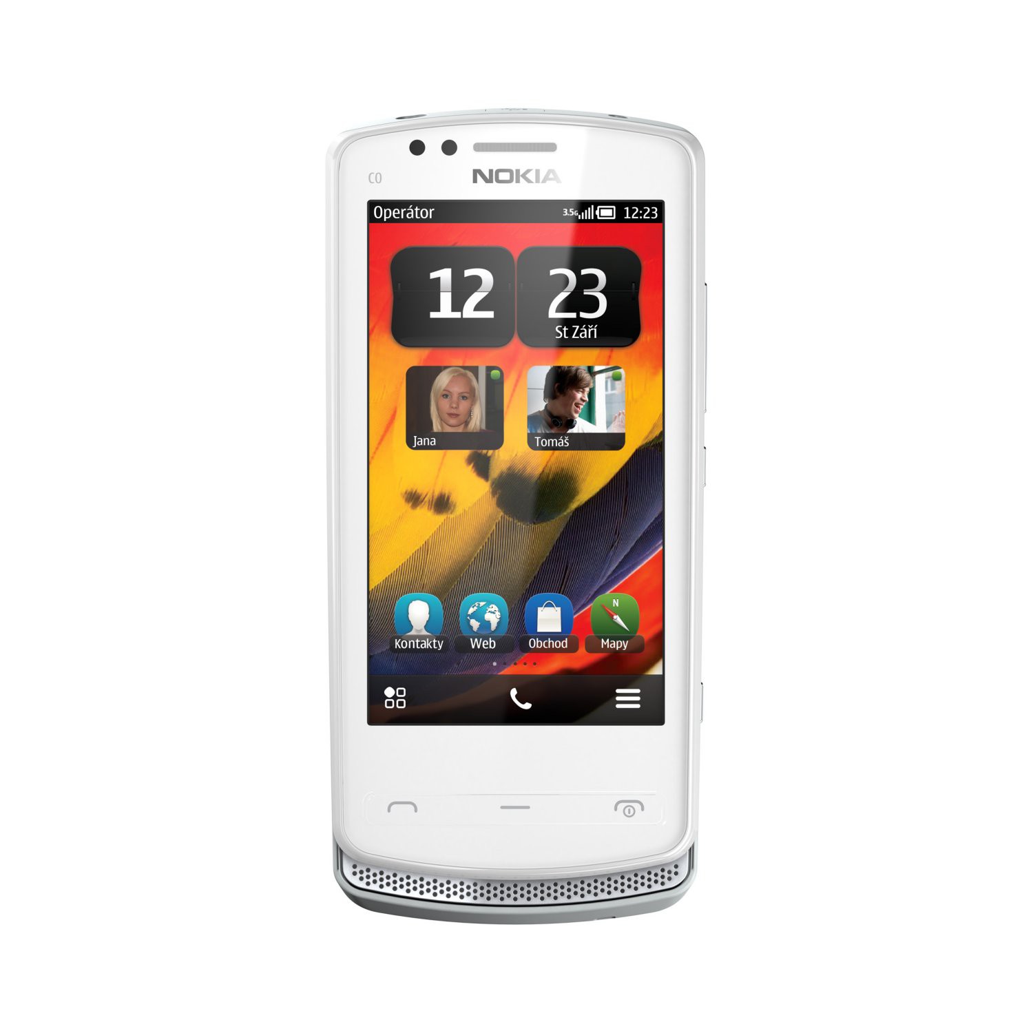 Nokia 700 b&iacute;lo-stř&iacute;brn&aacute; (white-silver) - mobil