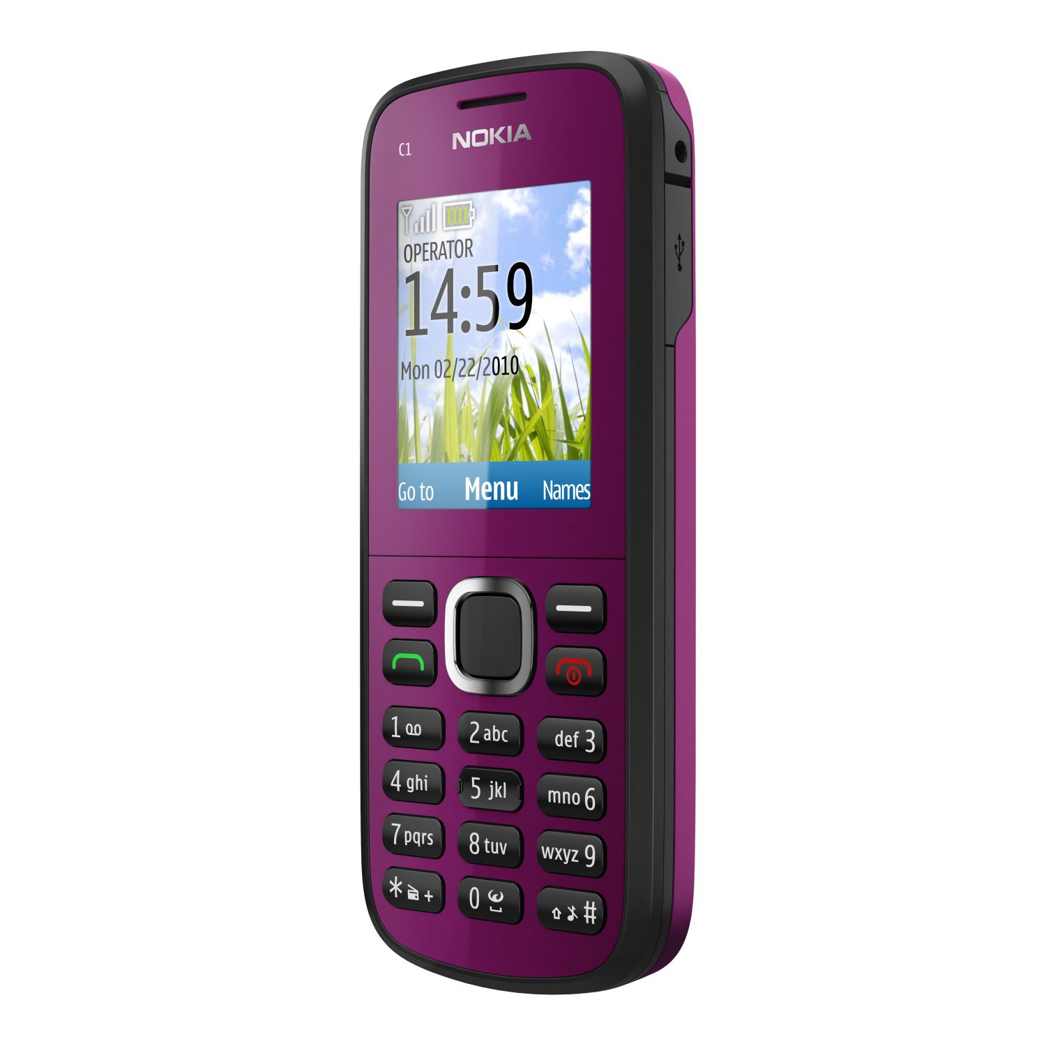 Nokia C1-02 fialov&aacute; (plum)- mobil