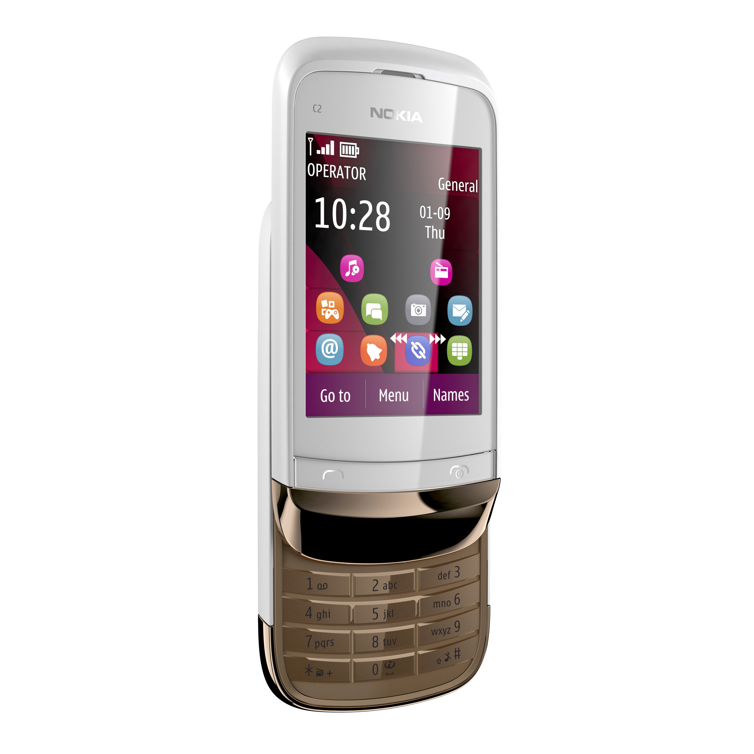 Nokia C2-02 Touch and Type (valkoinen)