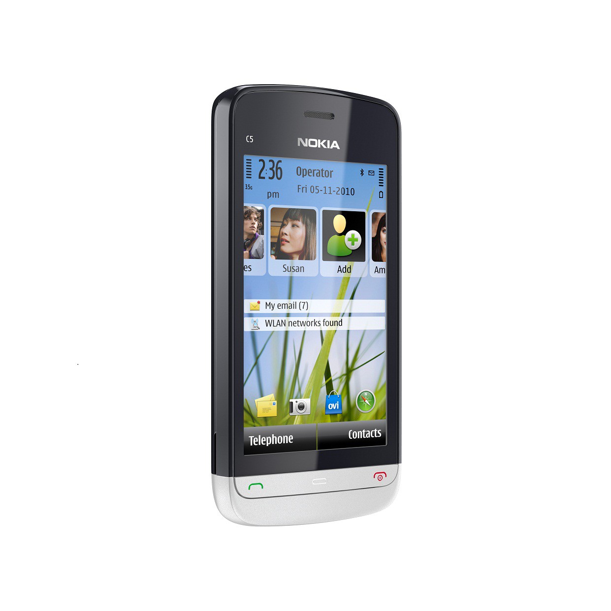 Nokia C5-03 šed&aacute; (aluminium grey) - mobil