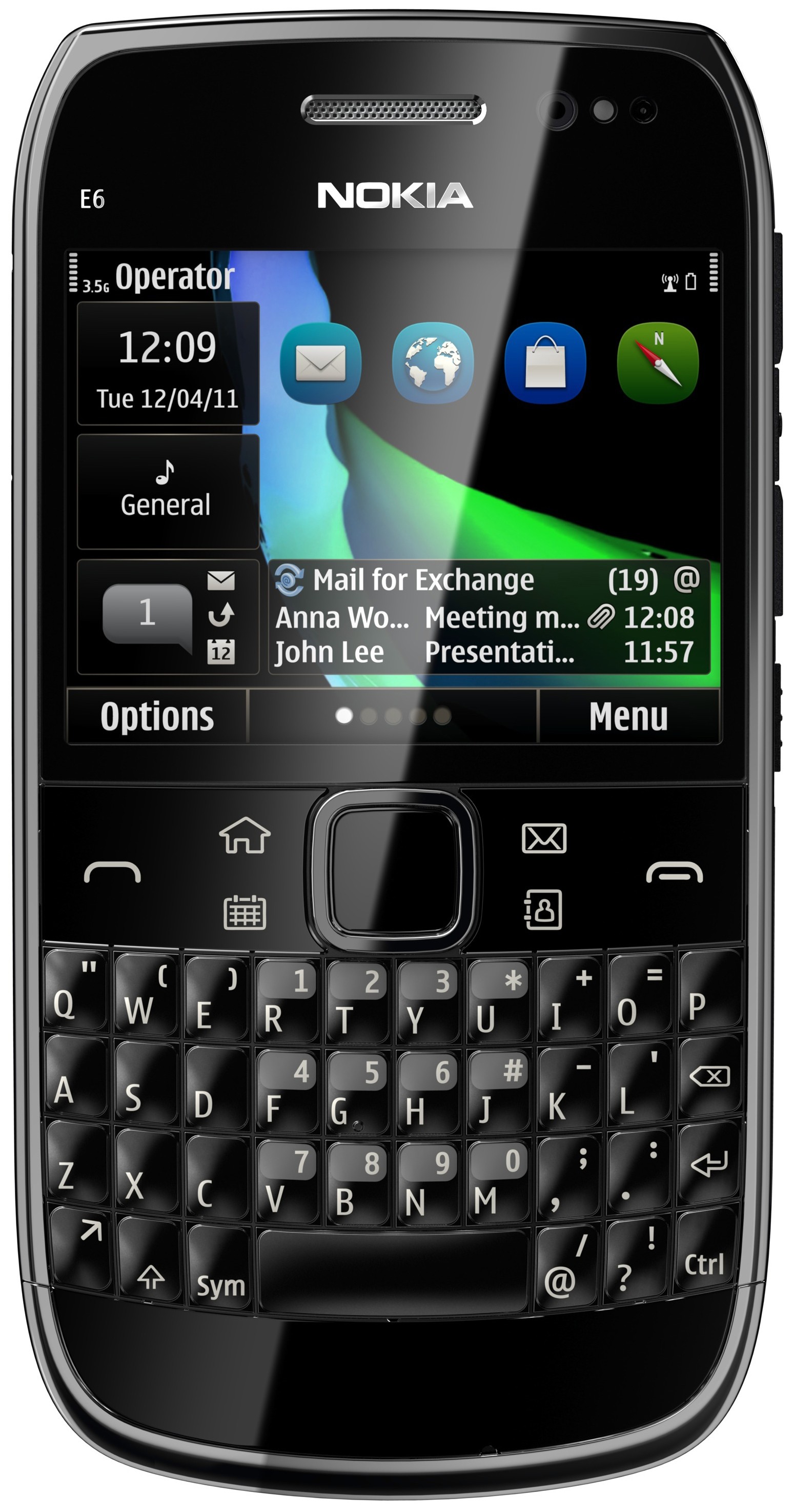 Nokia E6-00 smarttelefon (sort) Telenor