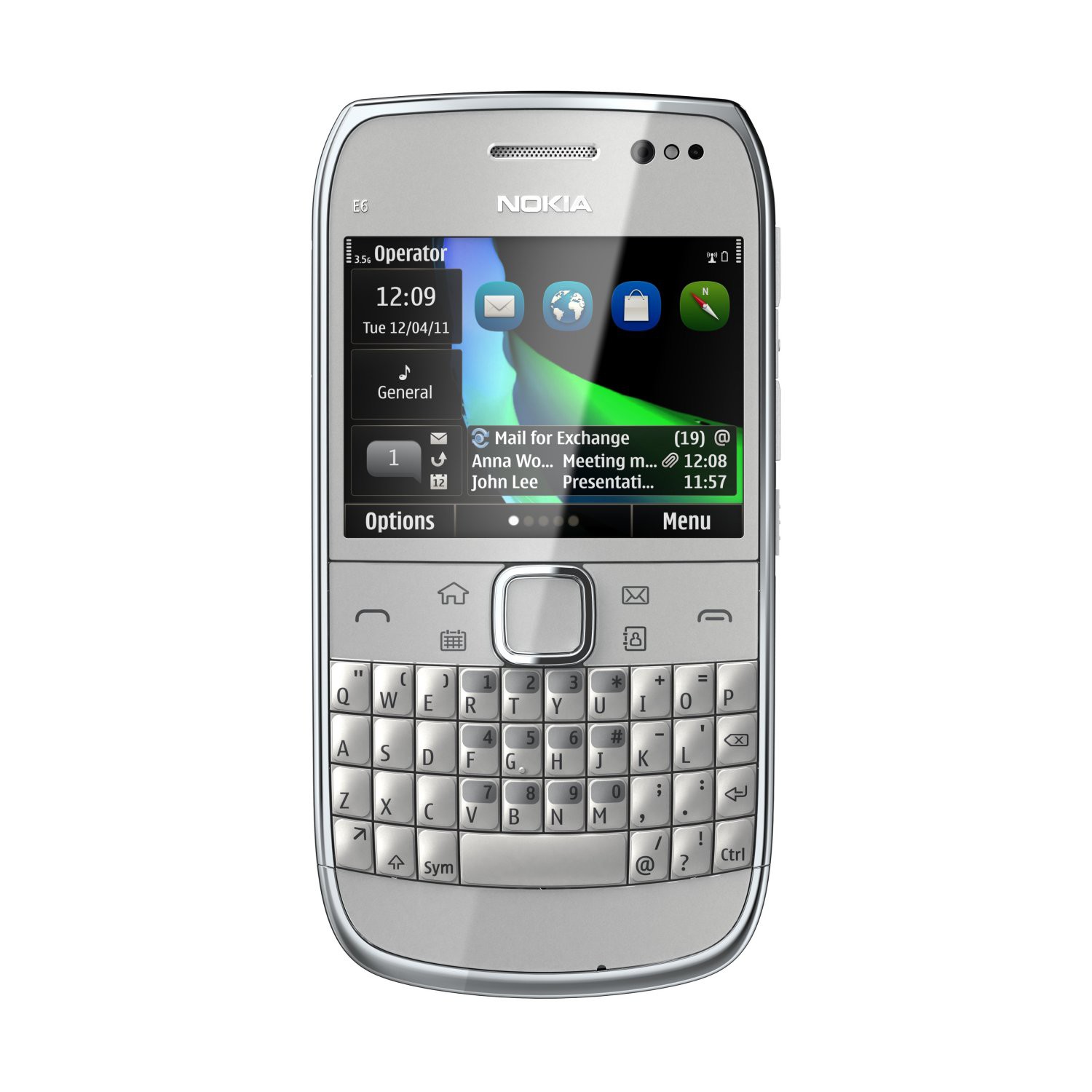 Nokia E6-00 Silver - mobil