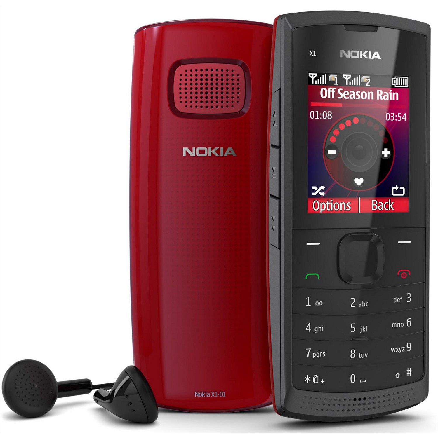 Nokia X1-01 červen&aacute; (red) - mobil