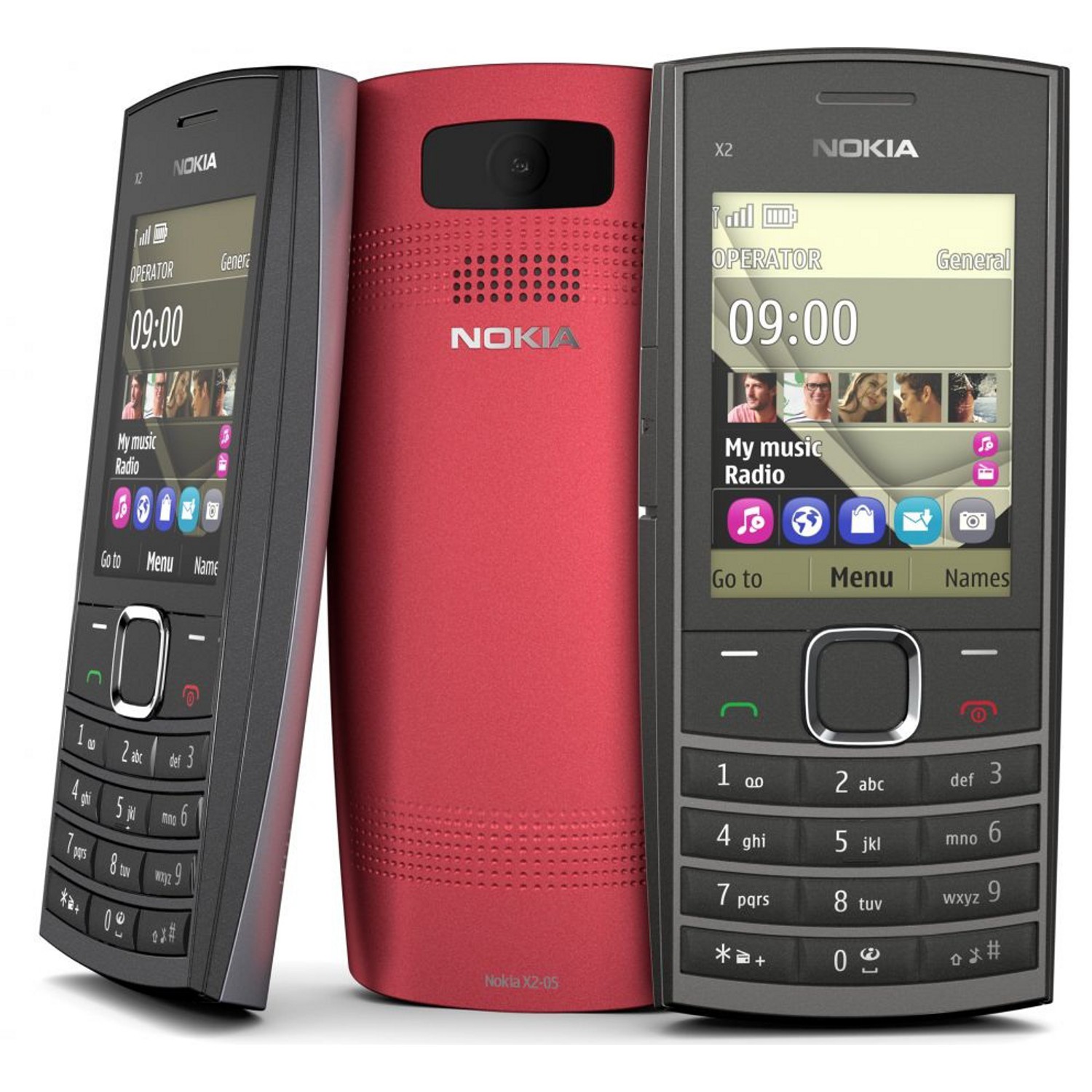 Nokia X2-05 červen&aacute; (red) - mobil