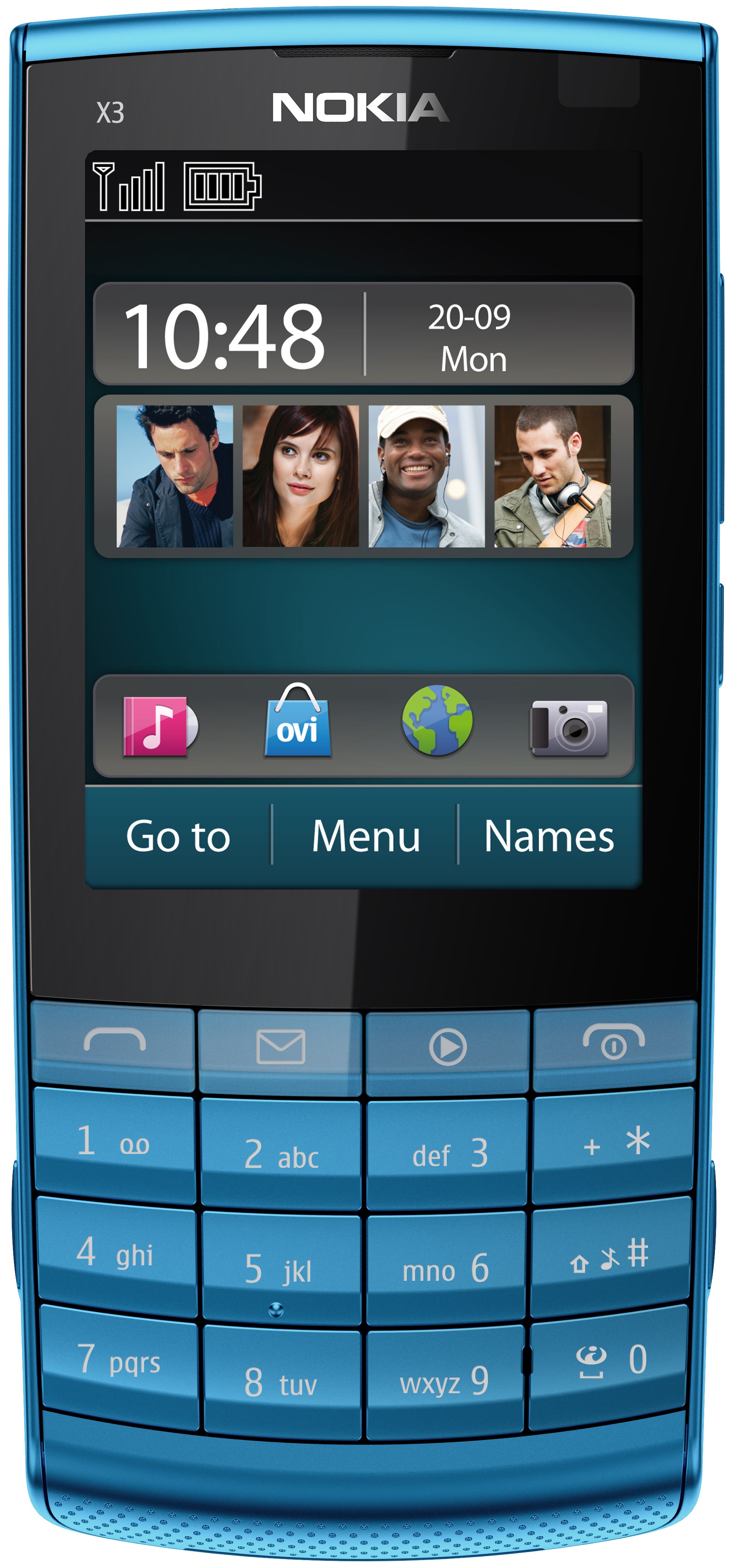 Nokia X3-02i Touch & Type mobiltelefon (bl&aring;)