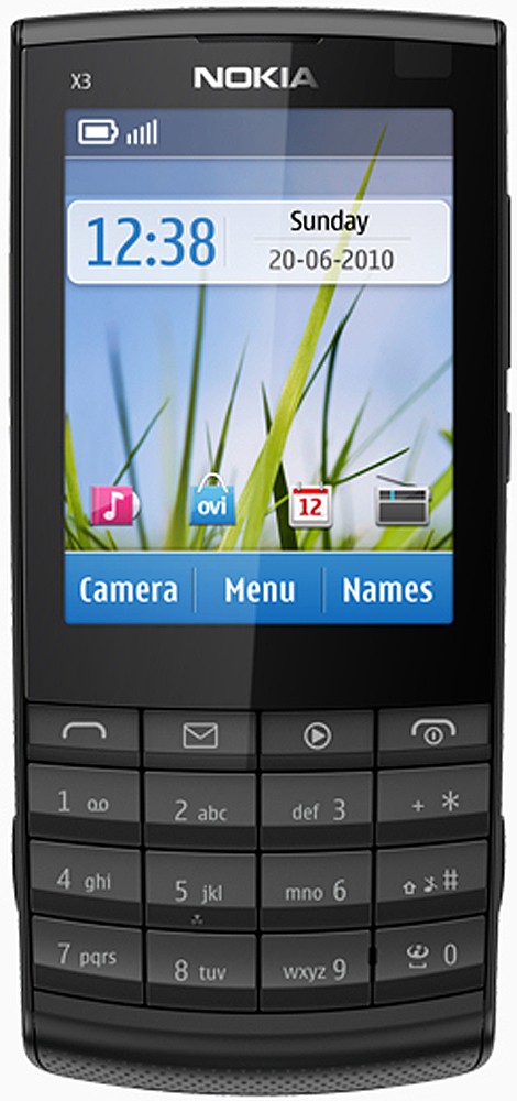 Nokia X3-02i Touch & Type Mobiltelefon (m&ouml;rk metal