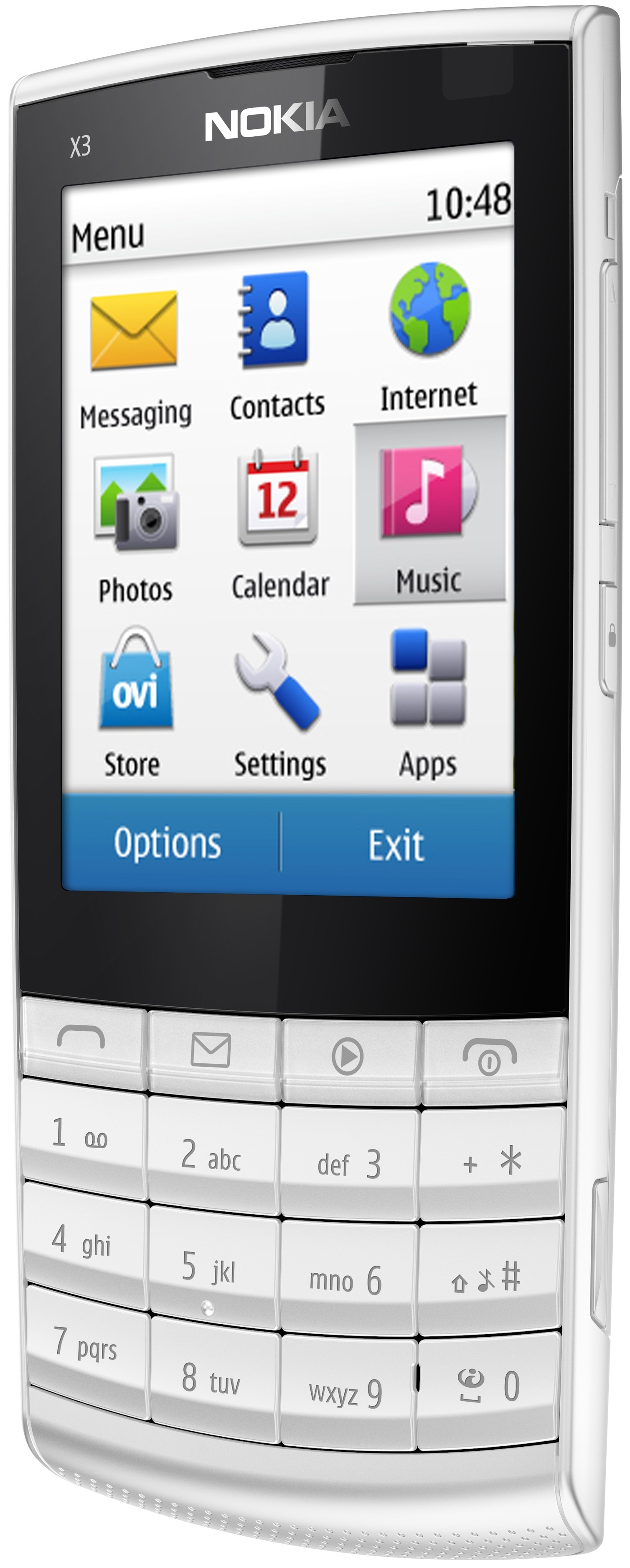 Nokia X3-02i Touch & Type mobiltelefon (hvit)