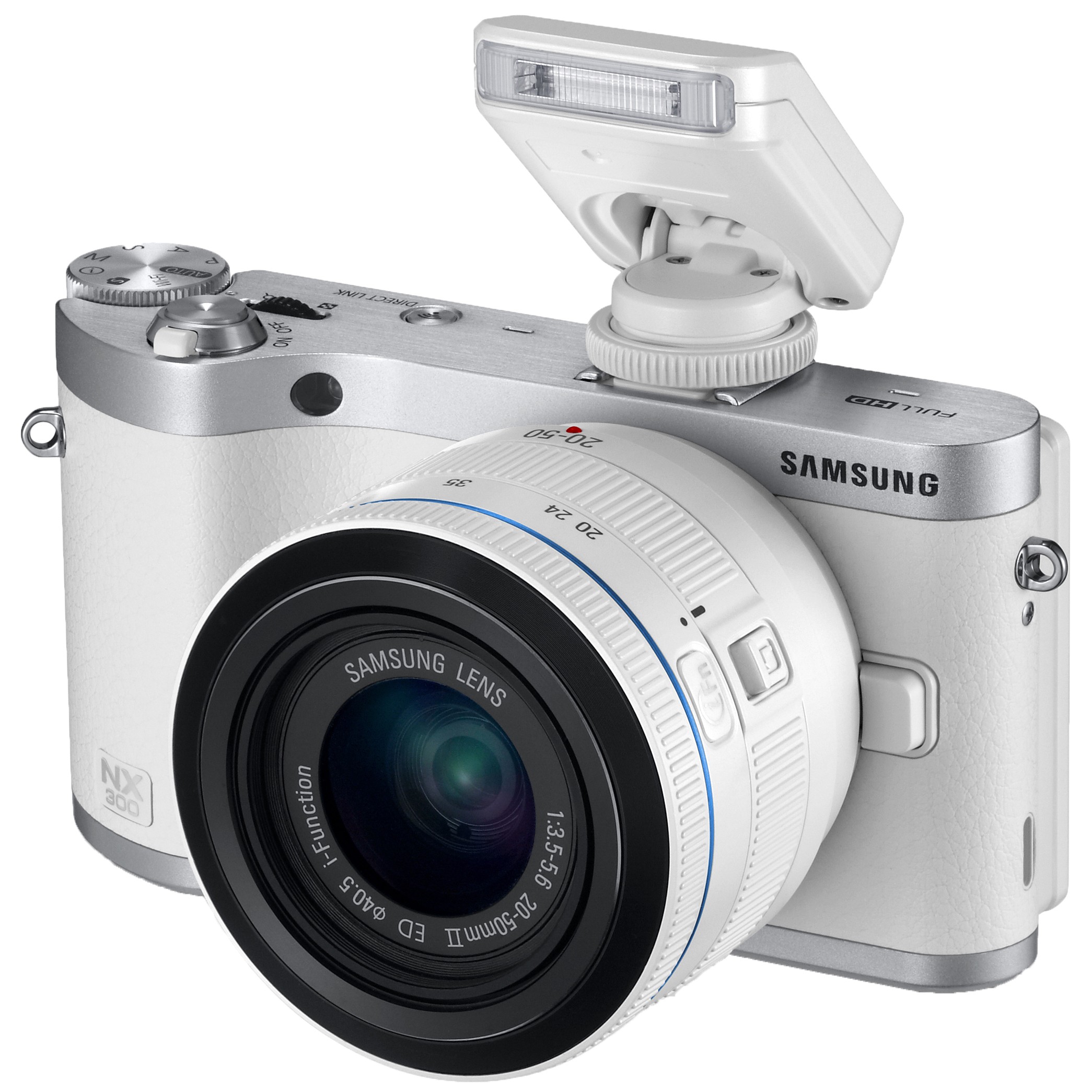 Samsung NX300 systemkamera m/20-50mm objektiv (hvit)