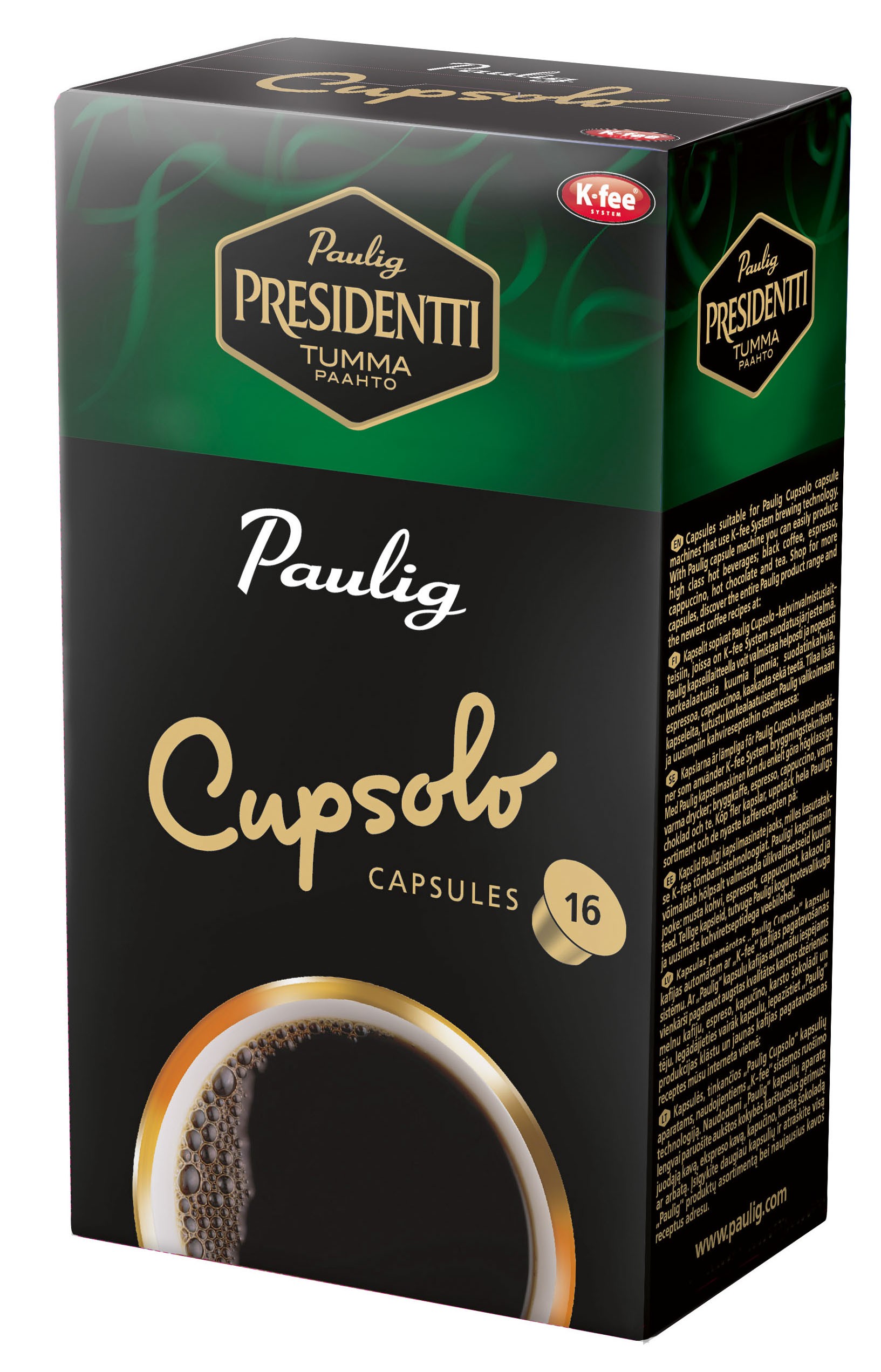 Paulig Cupsolo Presidentti tumma paahto kahvikapse