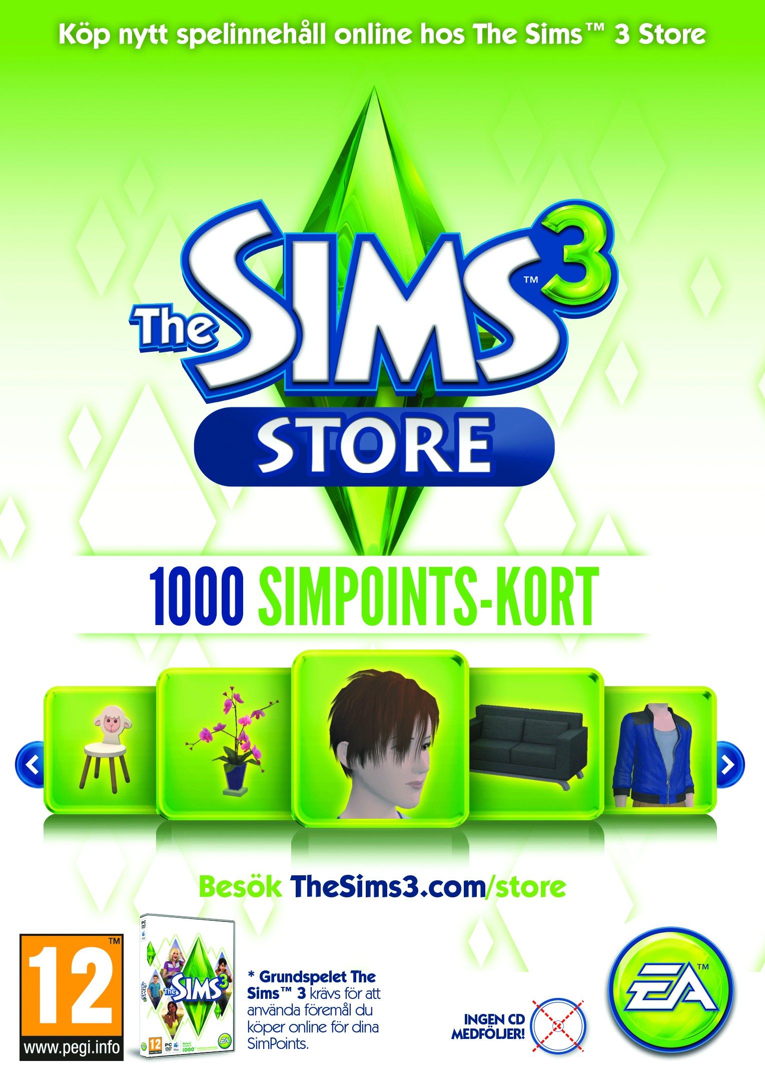 The Sims 3 Store - 1000 Poängkort (PC)