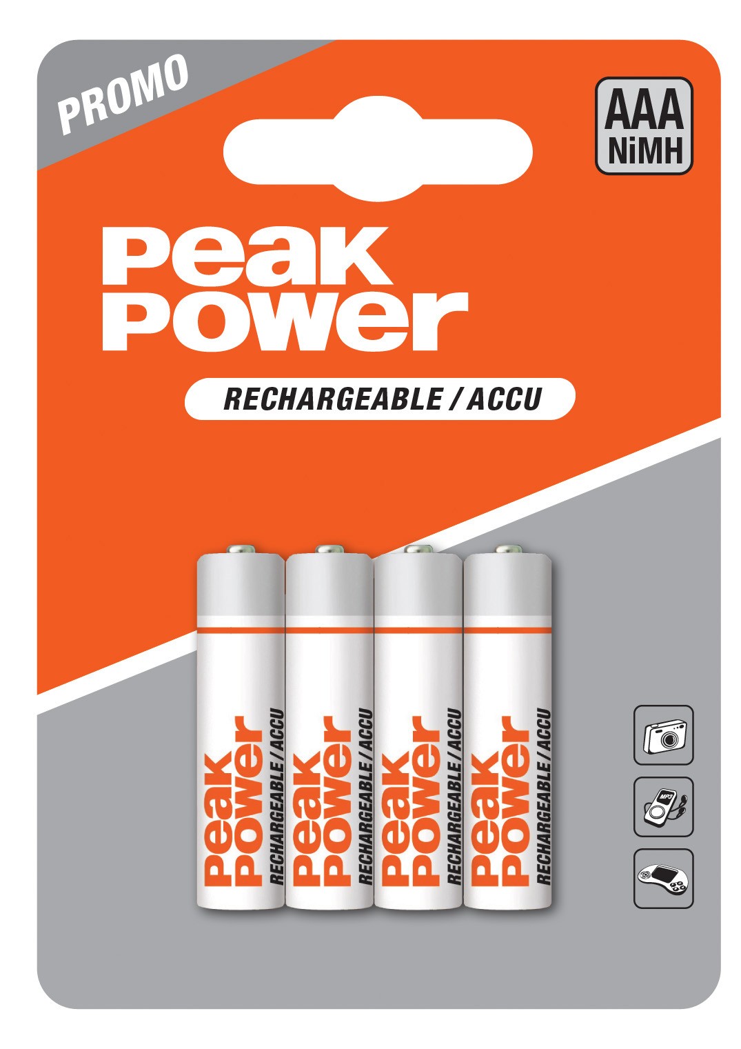 Peak Power Batterier AAA Laddningsbara (4 st)