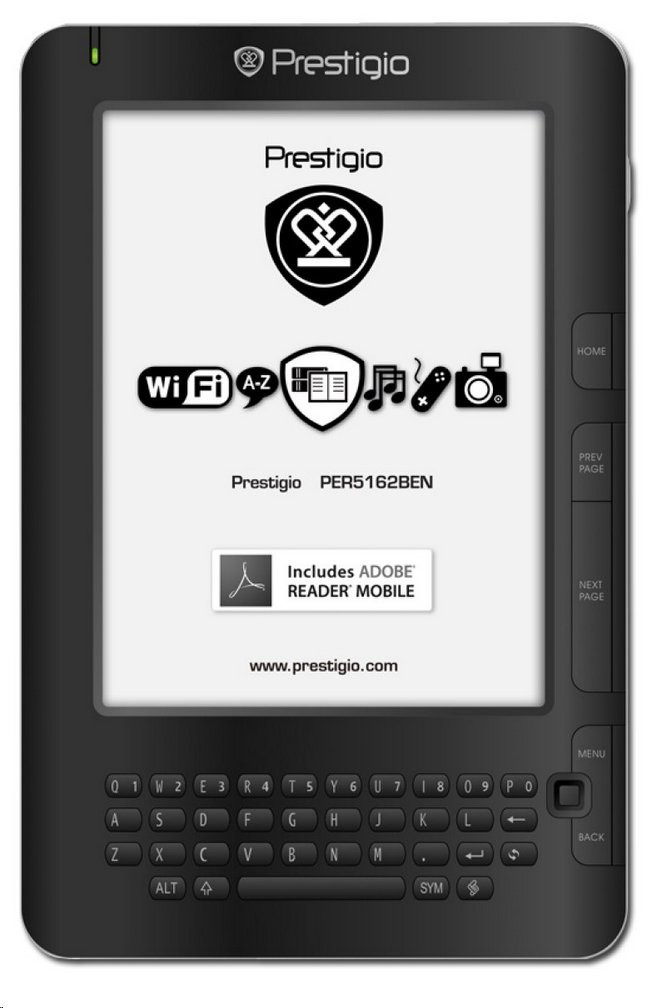 Prestigio Libretto PER5162B - eBook č&iacute;tačka kn&iacute;h