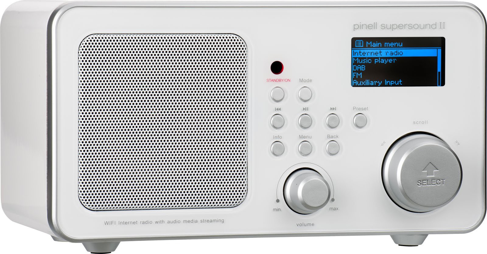 Pinell Supersound II internettradio (hvit)