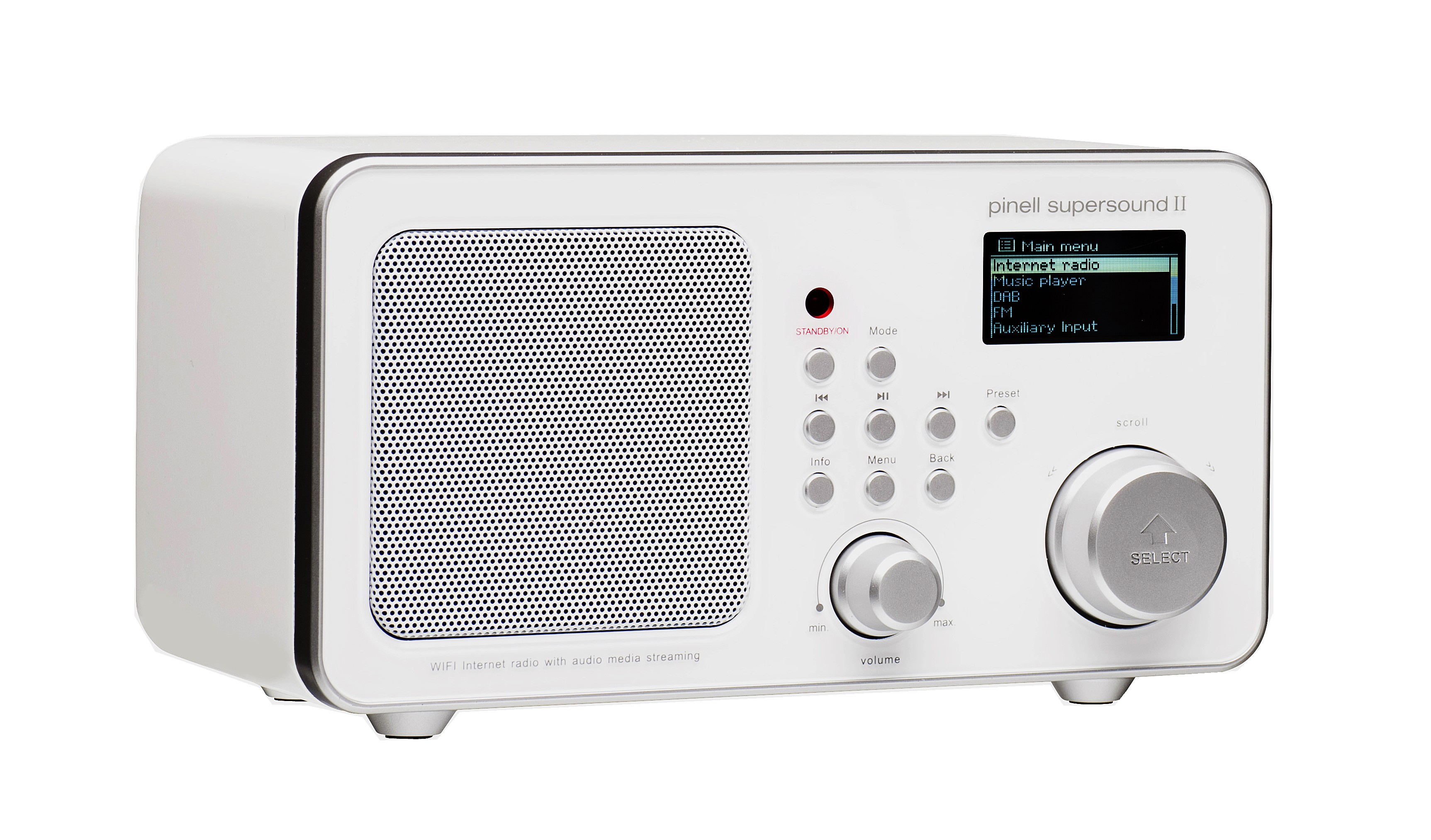 Pinell Supersound II internettradio (hvit)