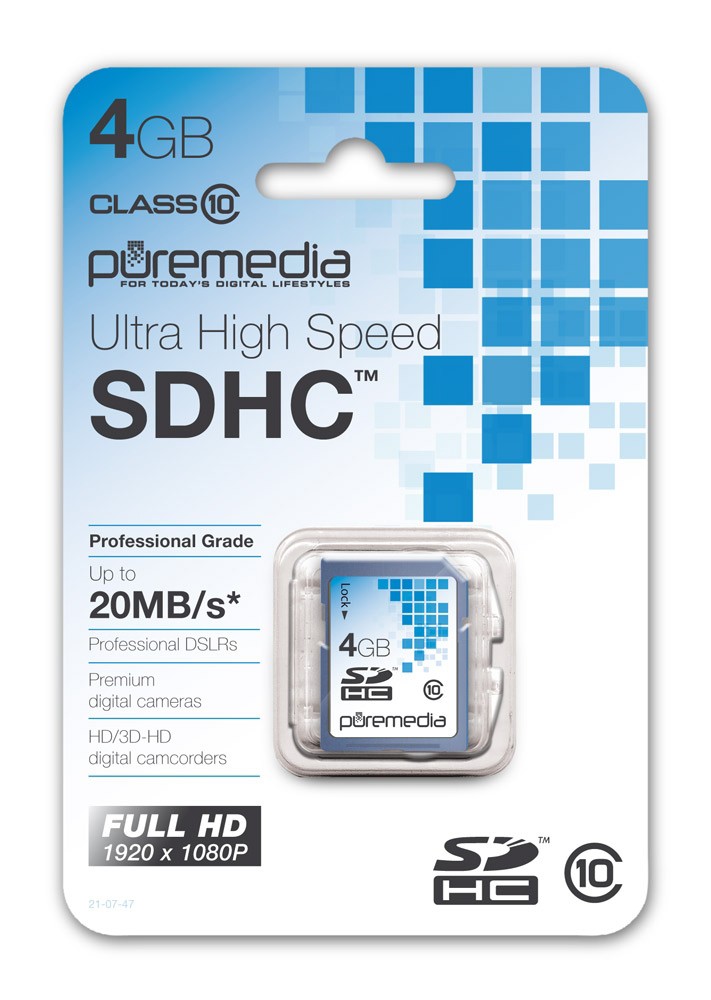 Puremedia 4 GB SDHC muistikortti