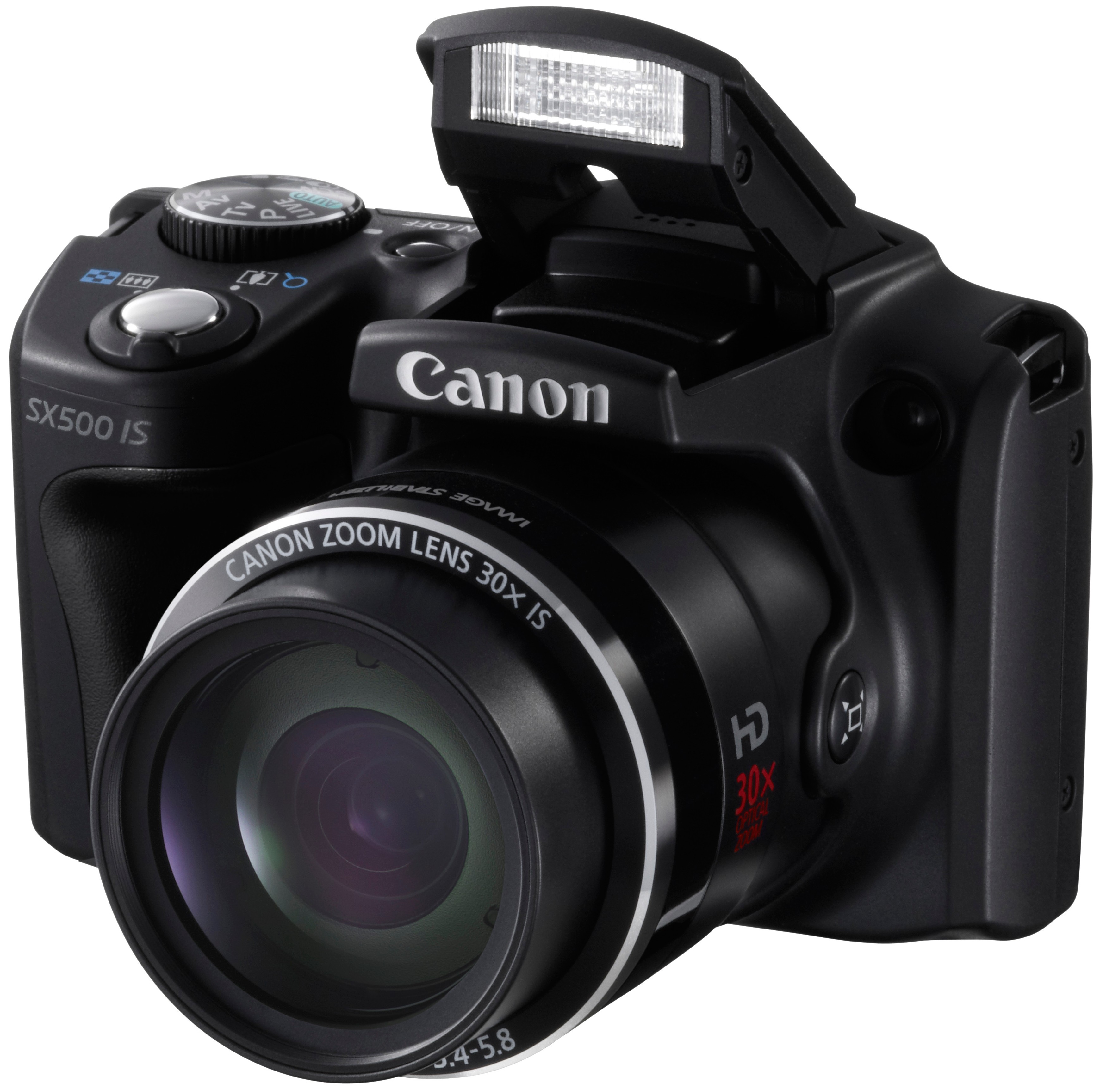 Canon PowerShot SX500 IS digital kamera (sort)