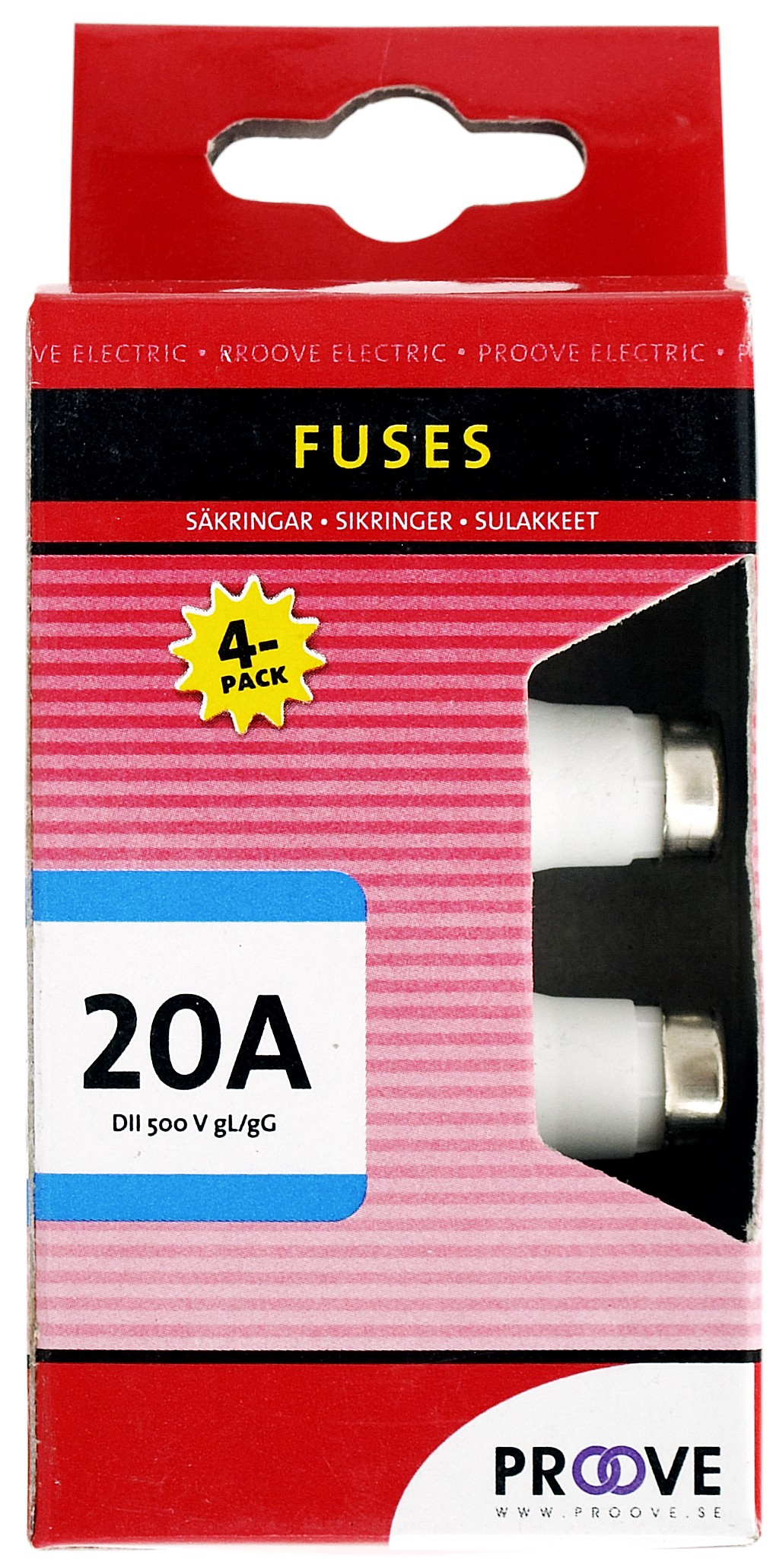 Proove sikring 20A (4pk)