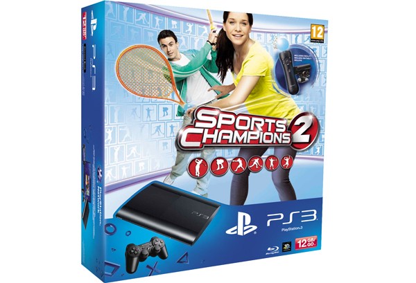 Sony PS3 12GB + Sports Champions 2 + Move Starter Pack - herní konzole