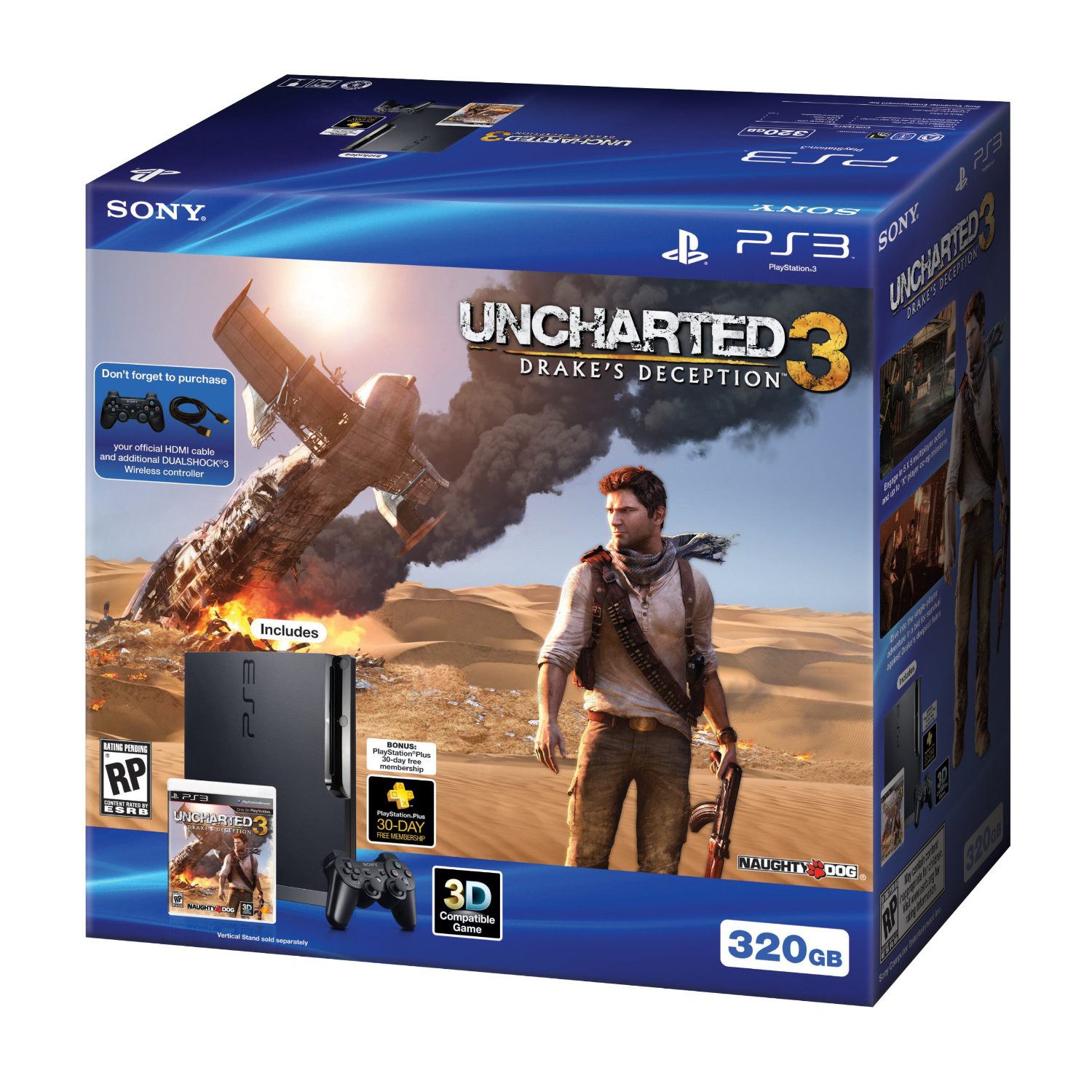 Sony PS3 320GB + UNCHARTED 3 - hern&iacute; konzole