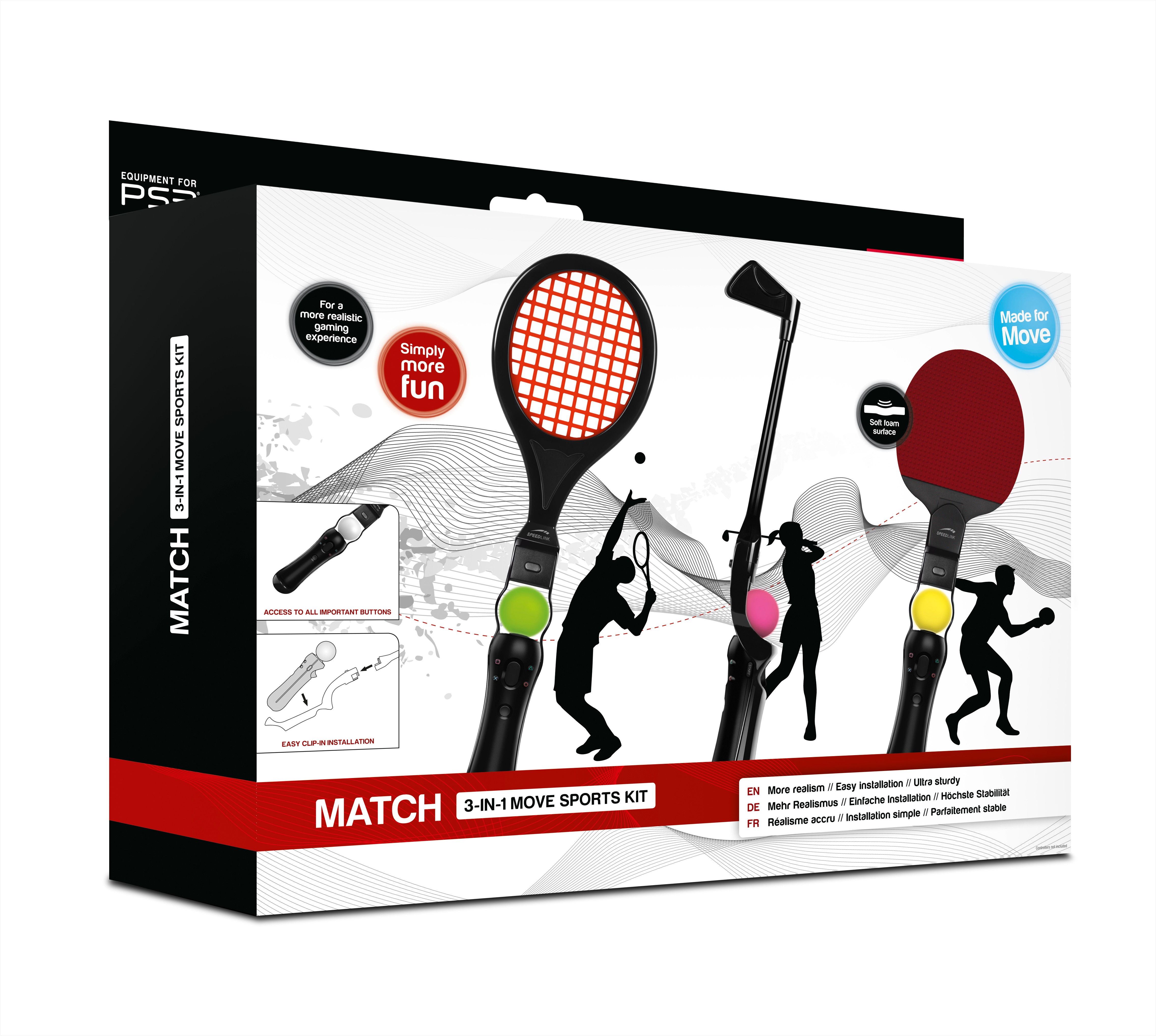 Speed Link MATCH 3-in-1 Move Sports Kit, black, SL-4331-SBK