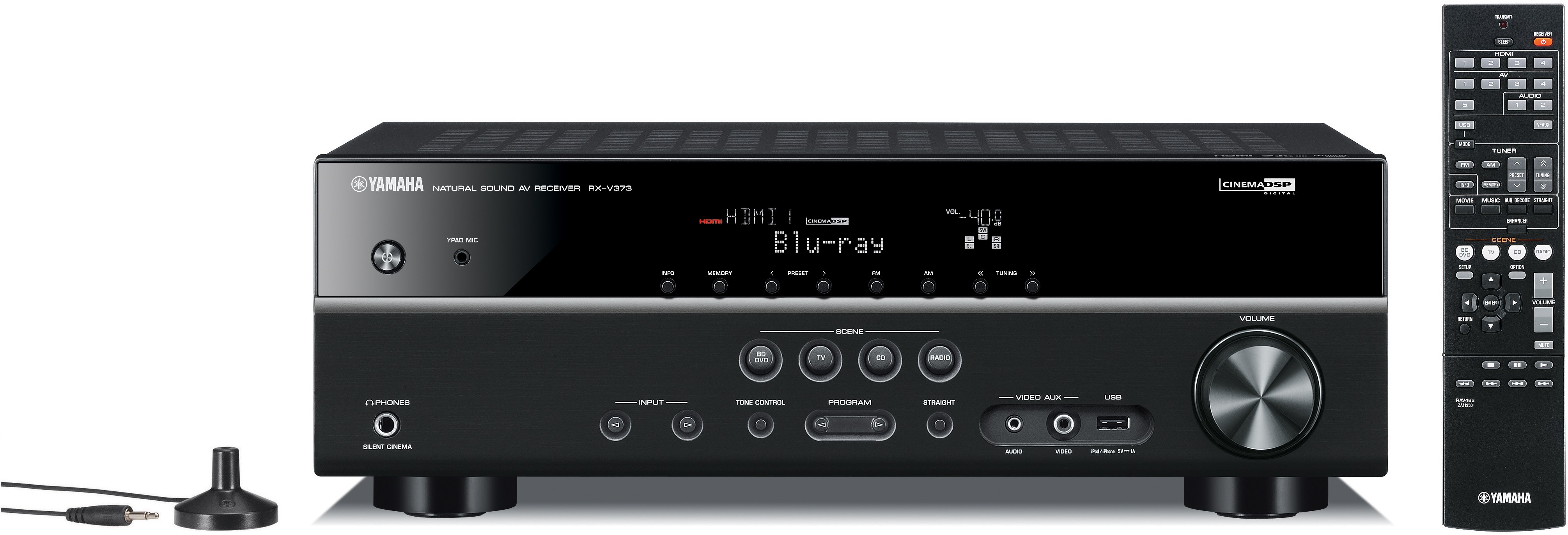 Yamaha 5.1 receiver RX-V373 (sort)