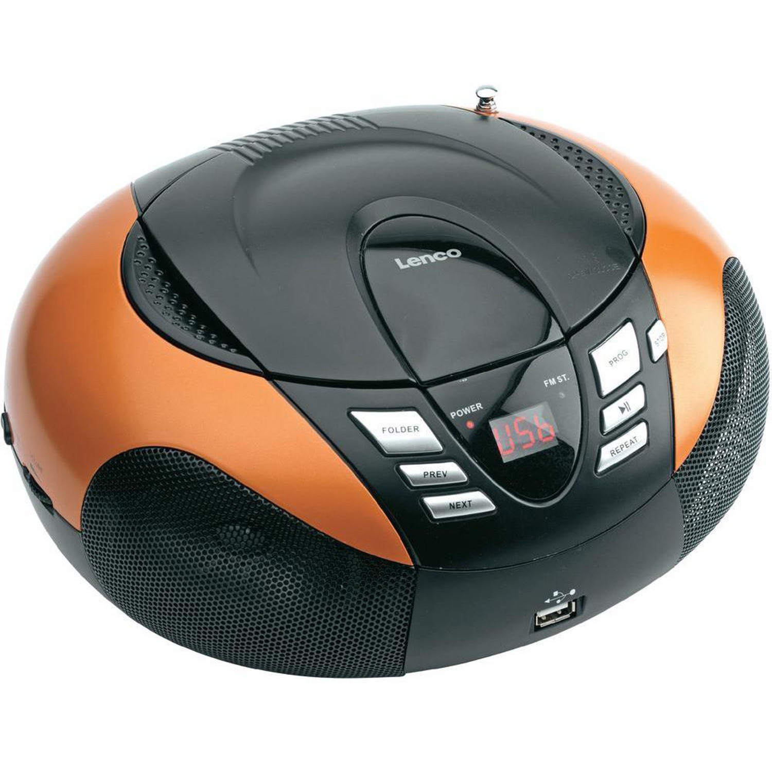 Lenco SCD-37 R oranžov&yacute; - r&aacute;dio s CD
