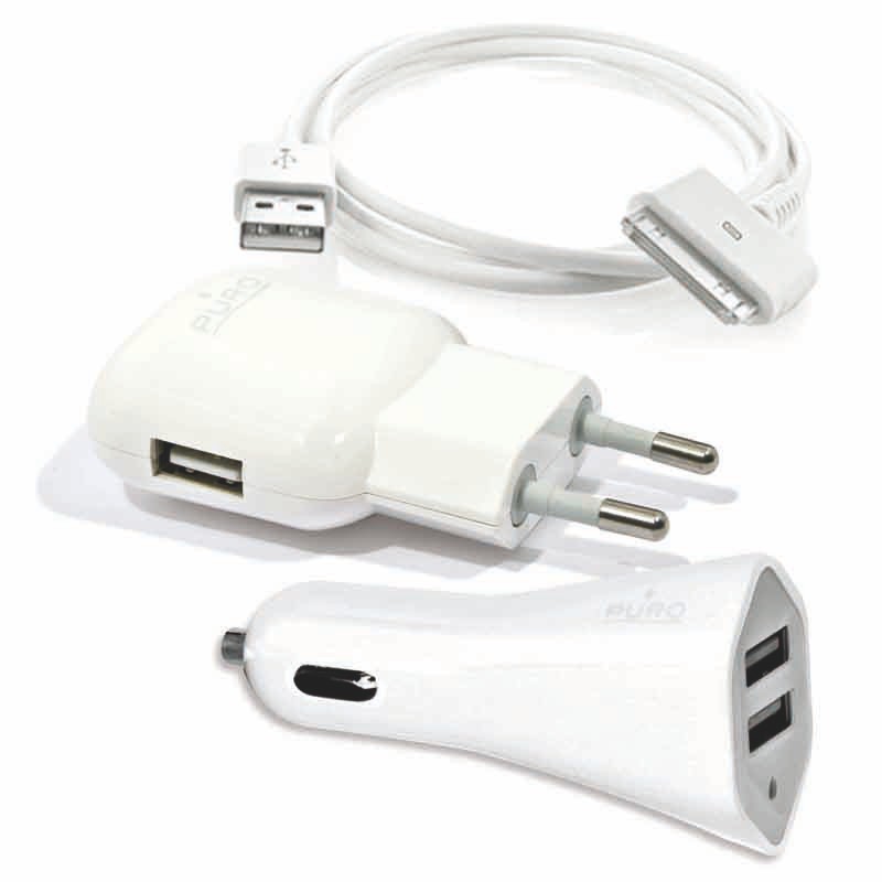 Puro Set nabíječek bílý SETIPADWHI - set nabíječek pro iPad