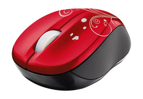 Trust Vivy Wireless Mini Mouse 17355 Red Swirls – bezdrôtová optická myš