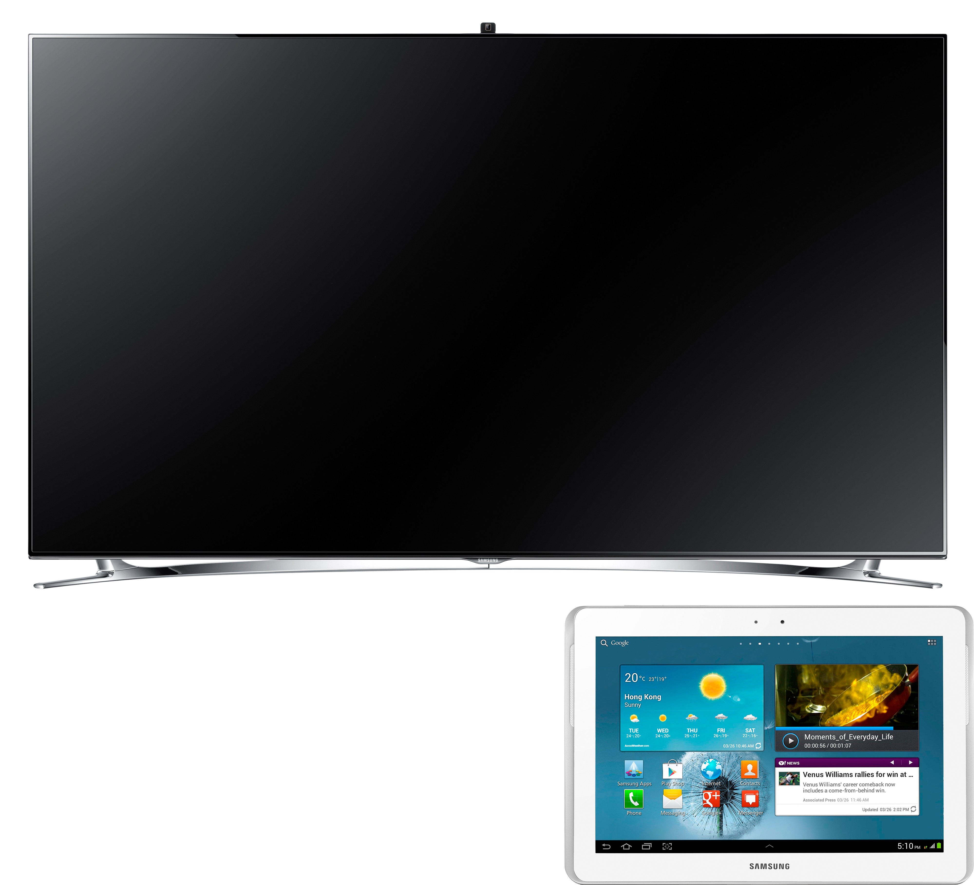 Samsung 55" LED-TV + 10.1" Galay Tab 2 16 GB Wi-Fi