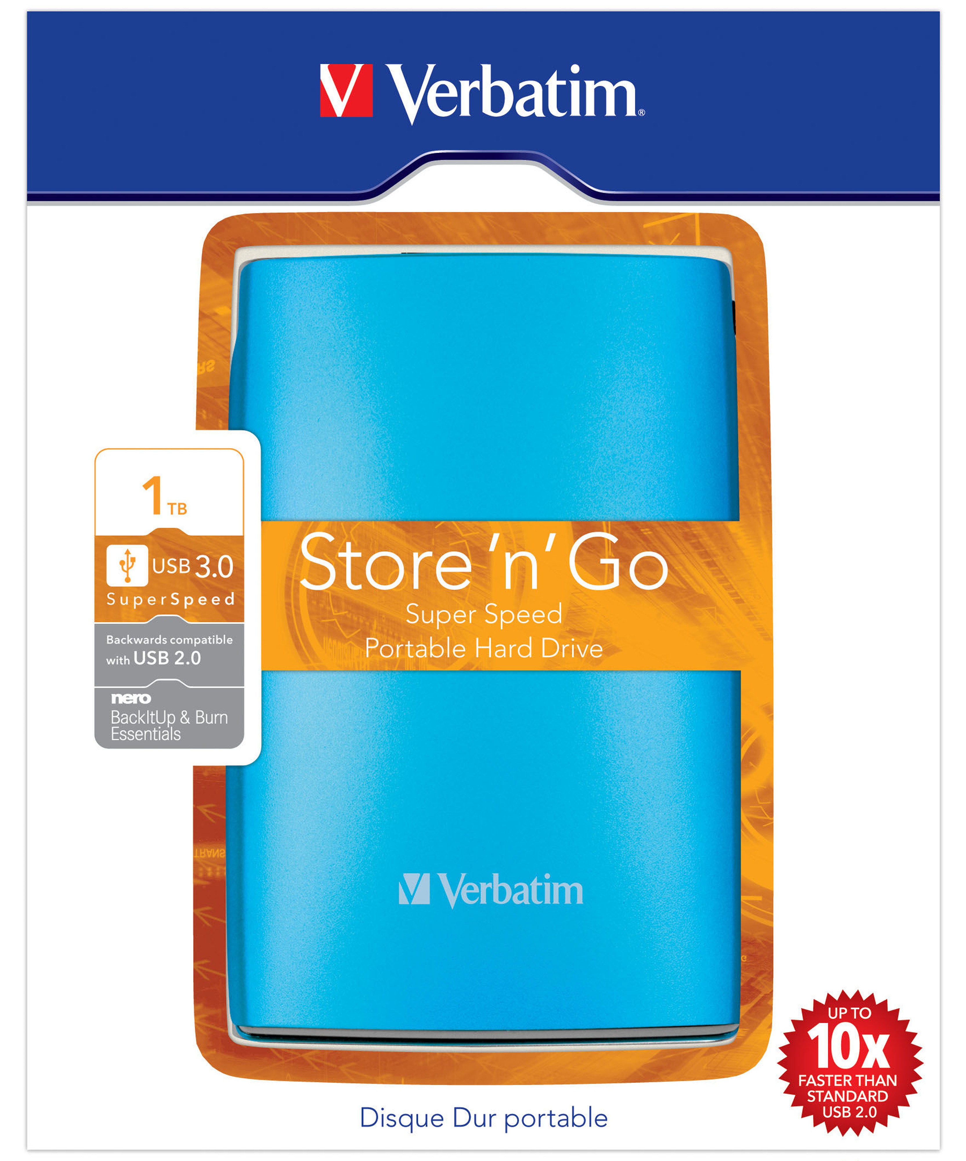 Verbatim Store'n'Go 1TB Ekstern Harddisk (Bl&aring;)