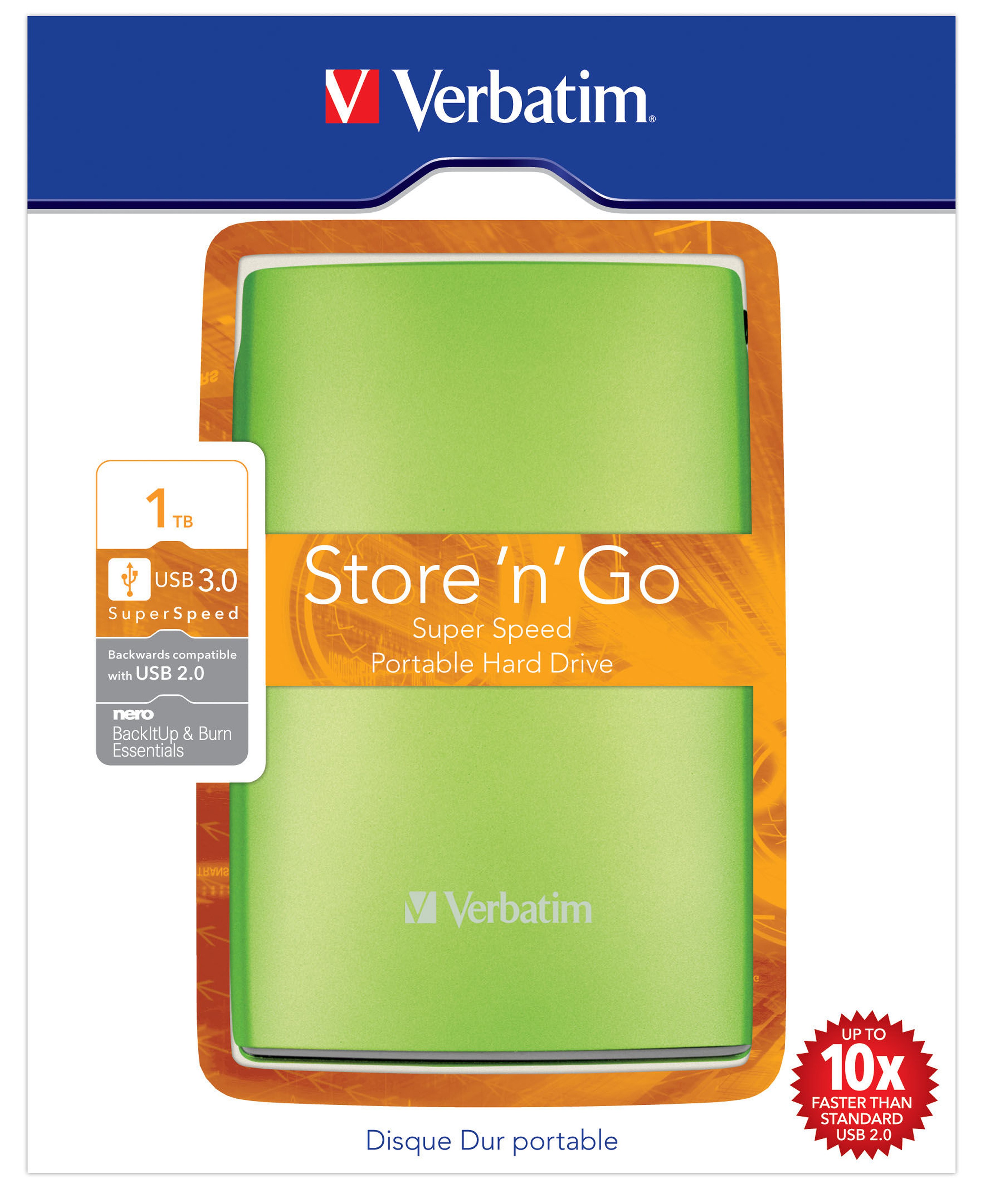 Verbatim Store'n'Go 1TB Ekstern Harddisk (Gr&oslash;nn)