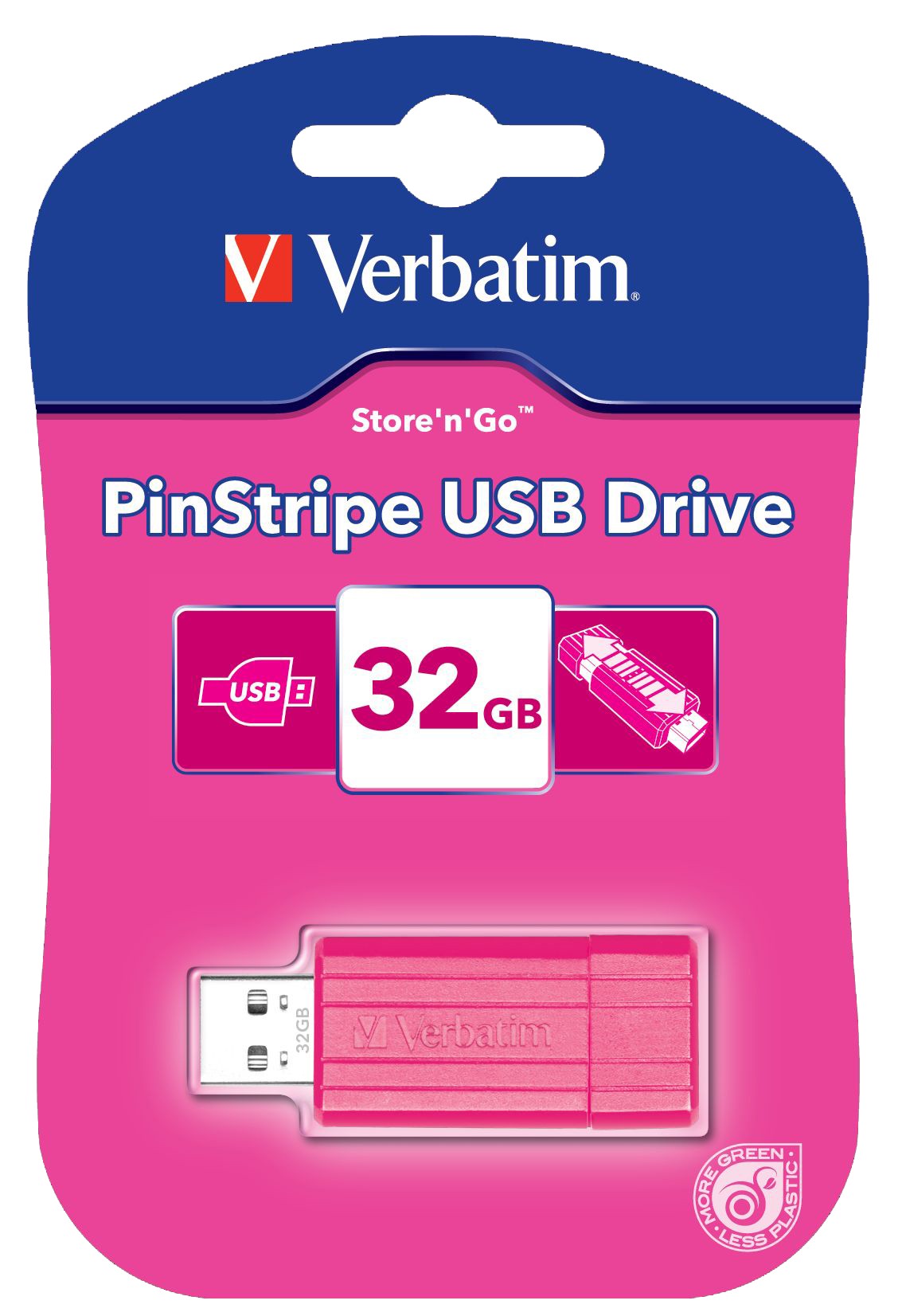 Verbatim USB-minne 32 GB PinStripe (Hot Pink)