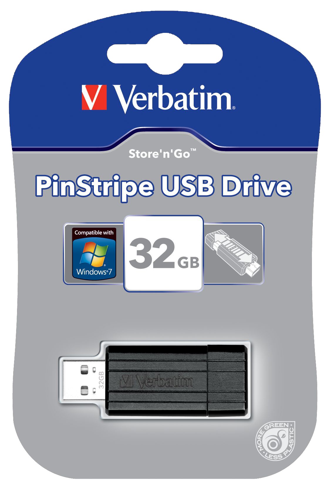 Verbatim USB-minne 32 GB PinStripe (sort)
