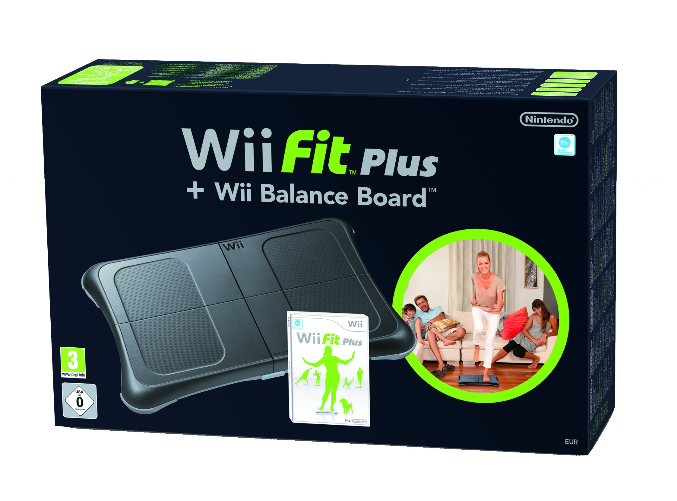Nintendo Wii Board + hra Wii Fit Plus - čierna podložka a hra pre Wii