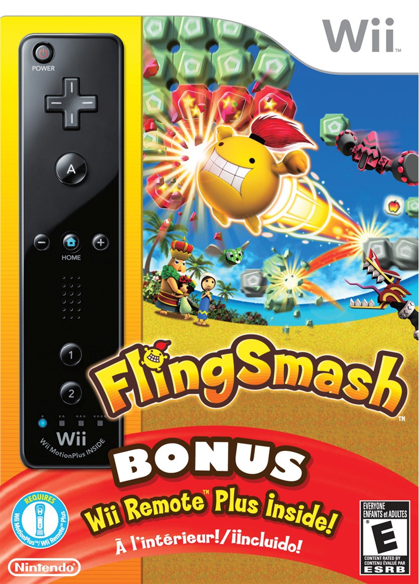 Wii Remote Plus čern&yacute; + FlingSmash - set pro Nintendo Wii