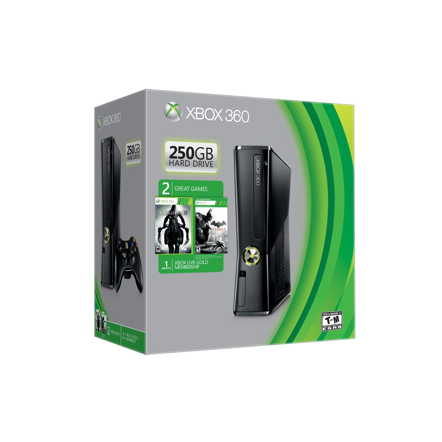 X360 250GB + Batman Arkham City (Gond) + Darksiders II - herní konzole
