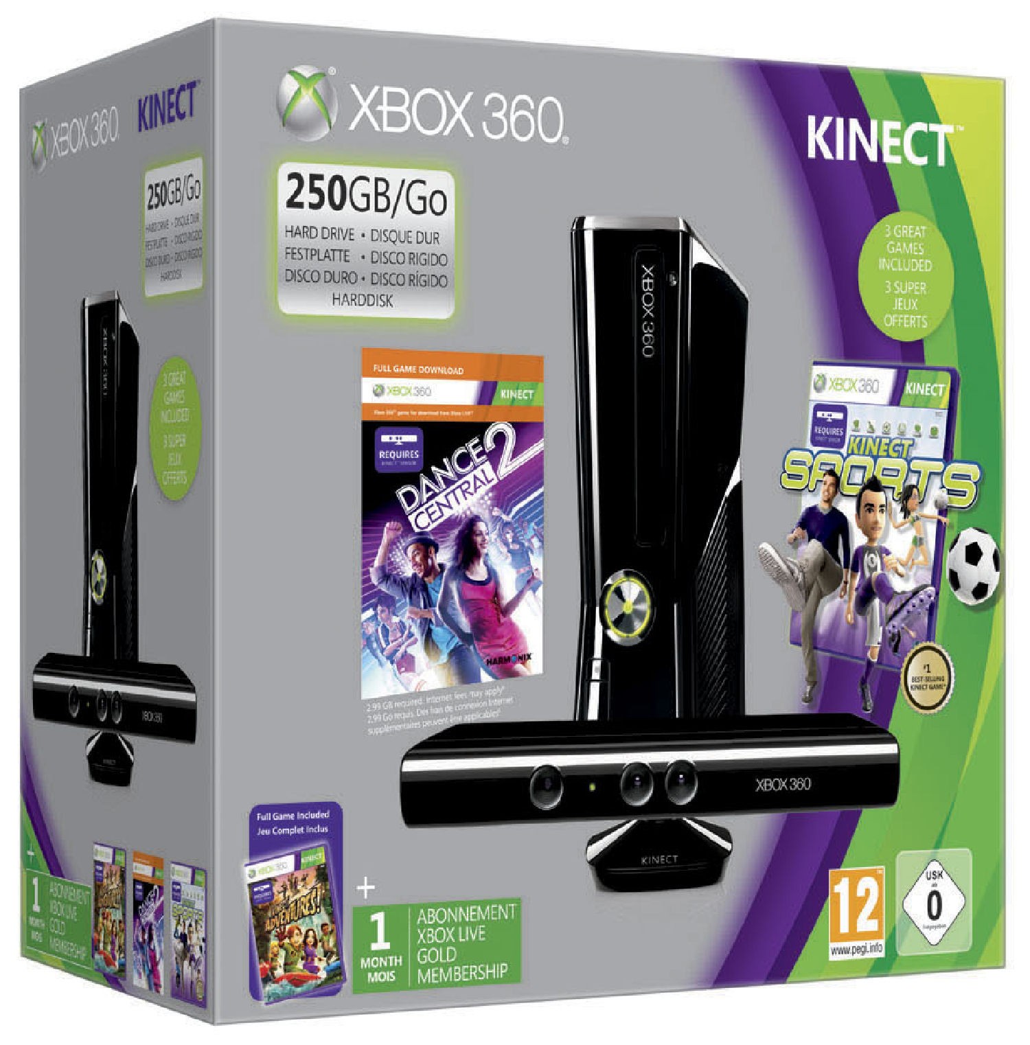 Microsoft Xbox 360 S 250GB Kinect Bundle