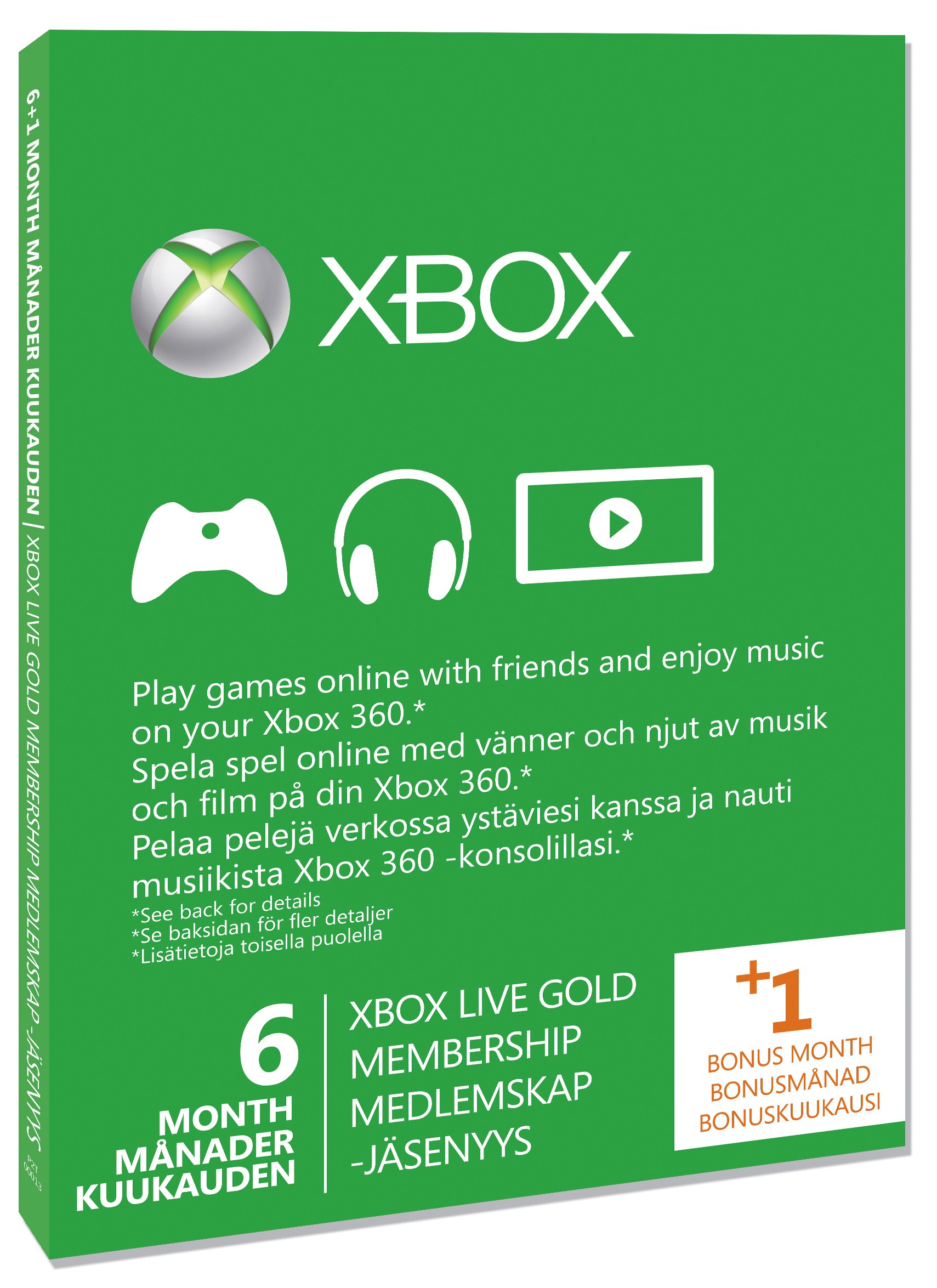 Xbox Live Gold medlemskab 6 + 1 måneder (X360)