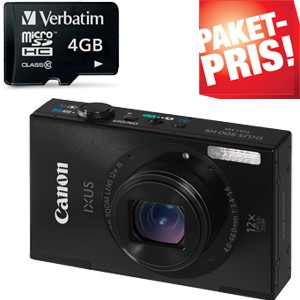 IXUS 500 Svart + 4GB minneskort