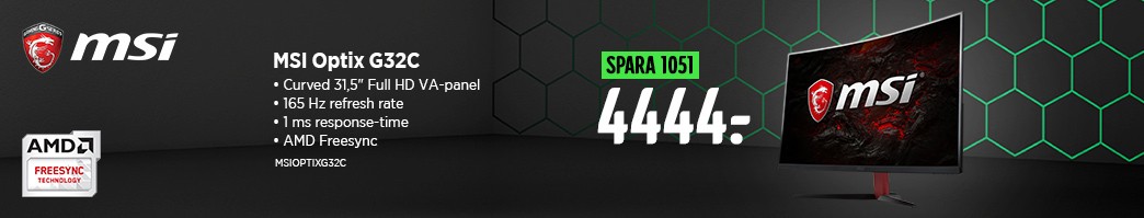 MSI Optix G32C 31.5" v&auml;lvd bildsk&auml;rm gaming